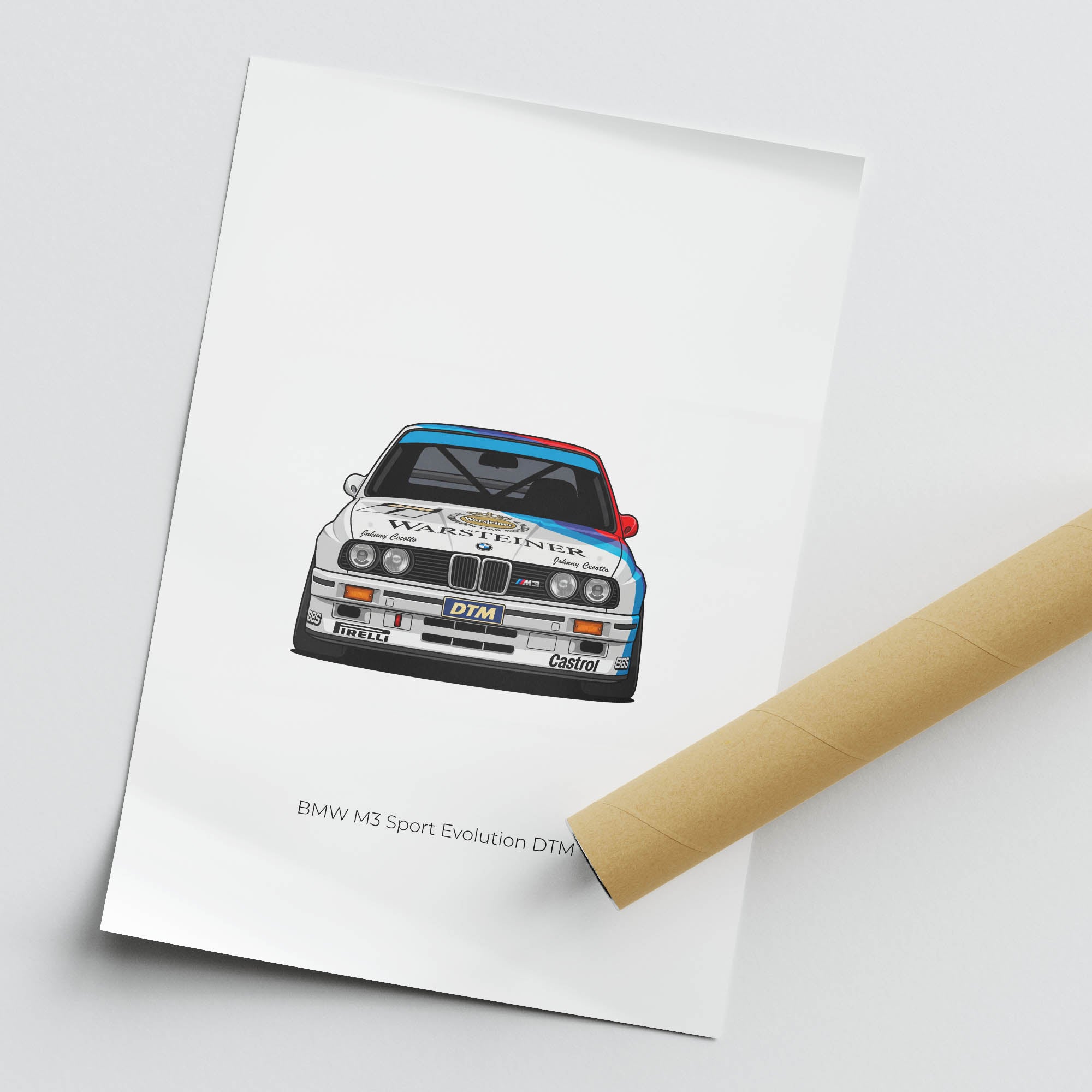 1990 BMW M3 Sport Evolution DTM Johnny – Car Print (Front)