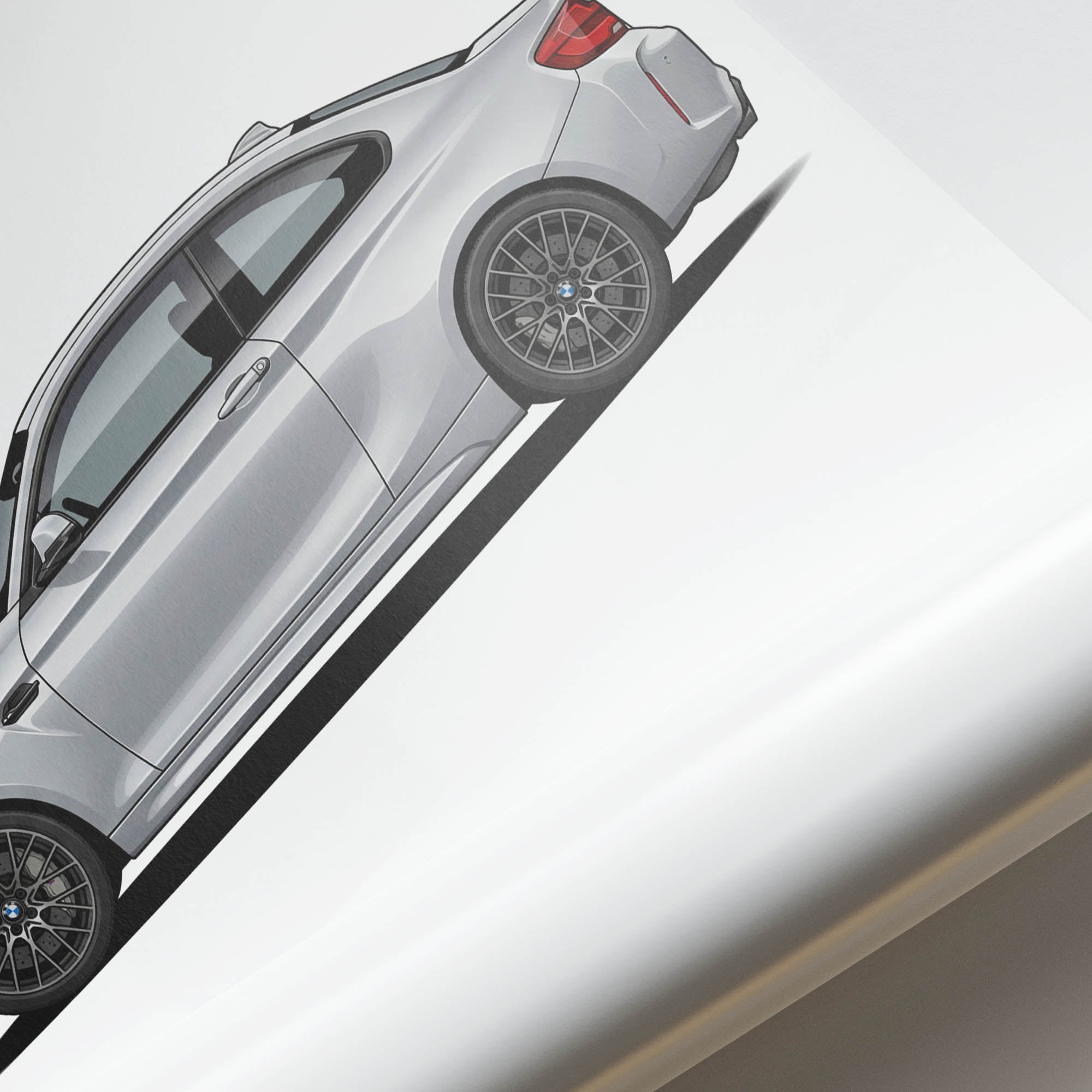 BMW M2 Poster – 2019 Competition F87 Hockenheim Silver Metallic Car Wall Art