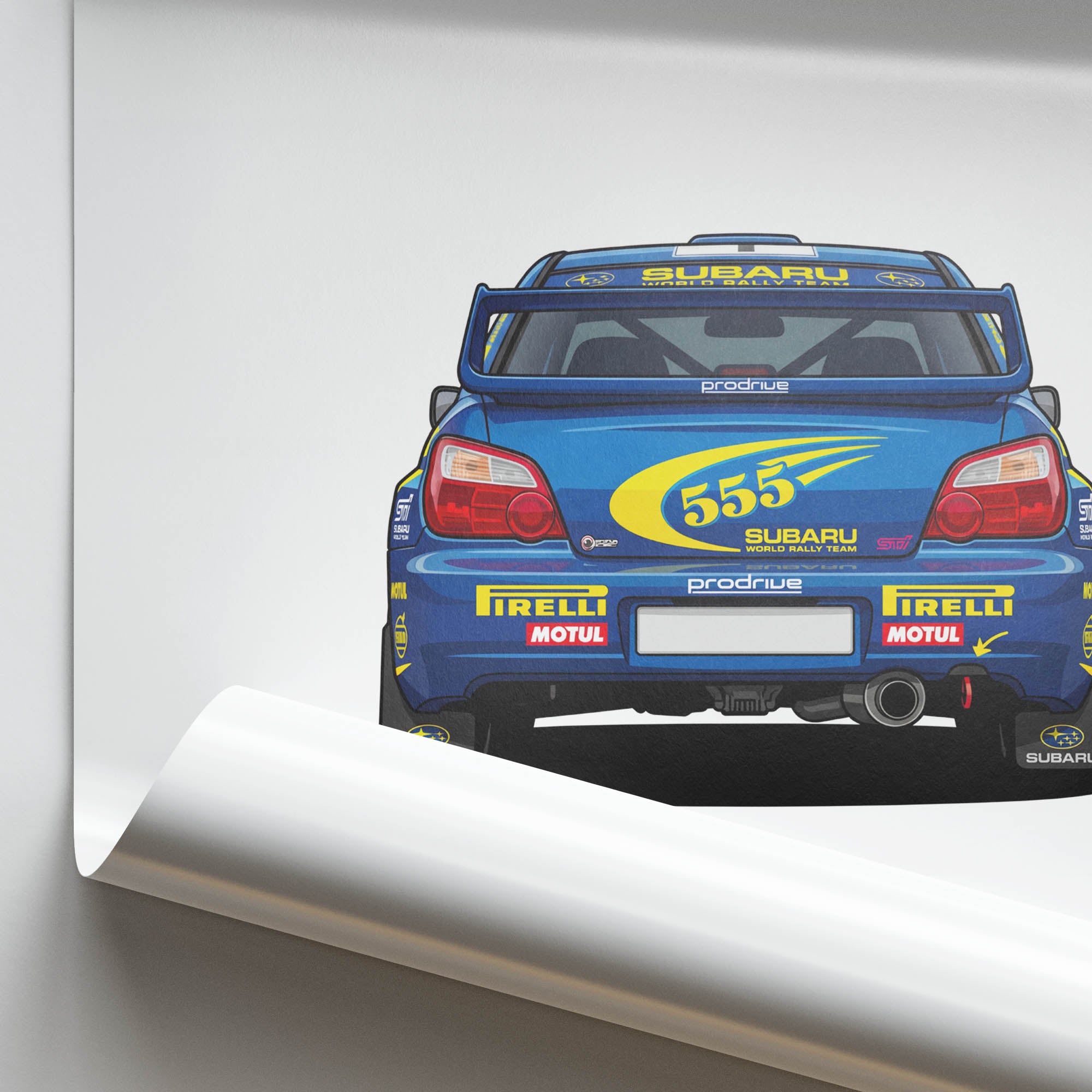 Subaru Impreza Poster - 2001 Richard Burns Blue Yellow Livery Rally Car Print