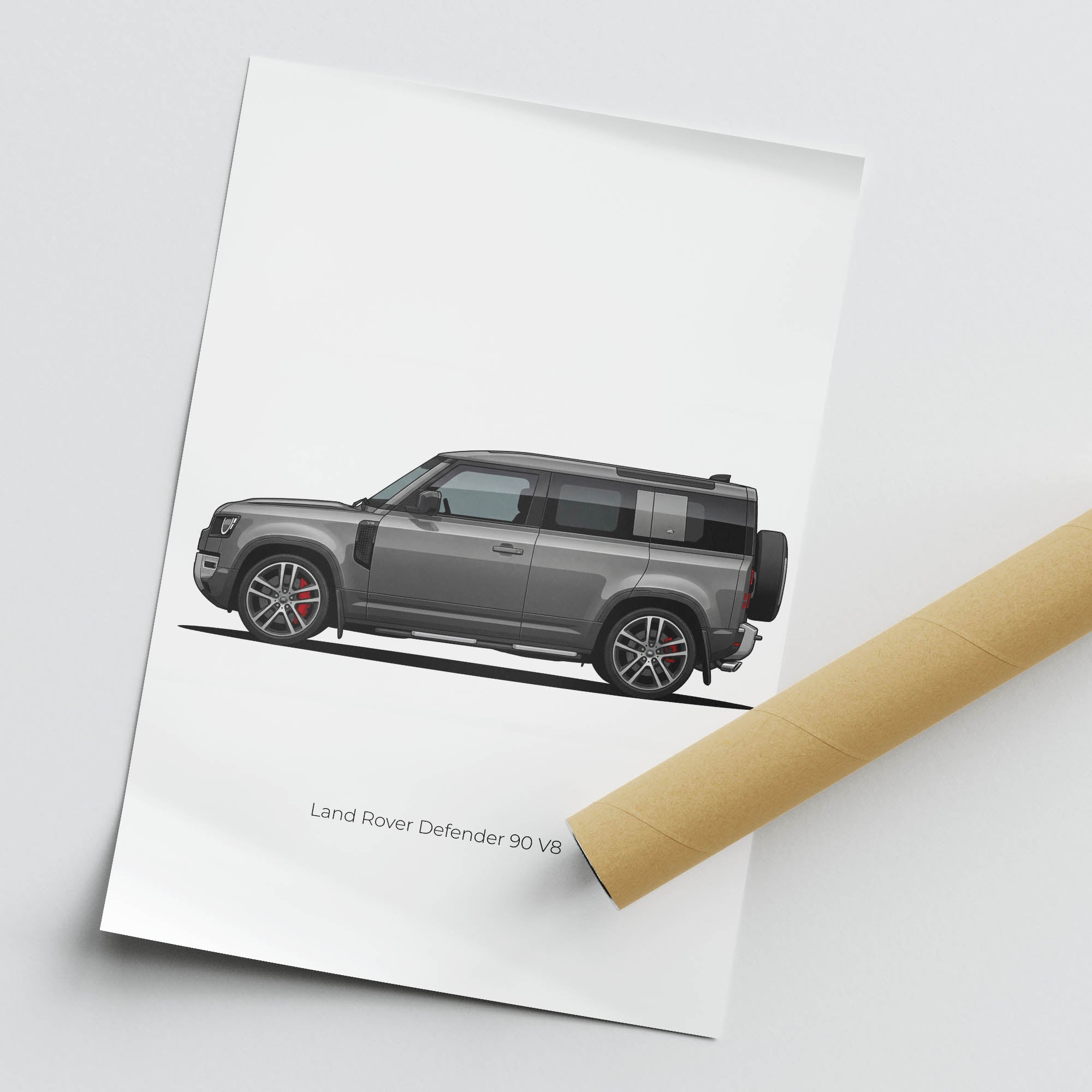2021 Land Rover Defender 90 V8 Carpathian – Car Print (Side)