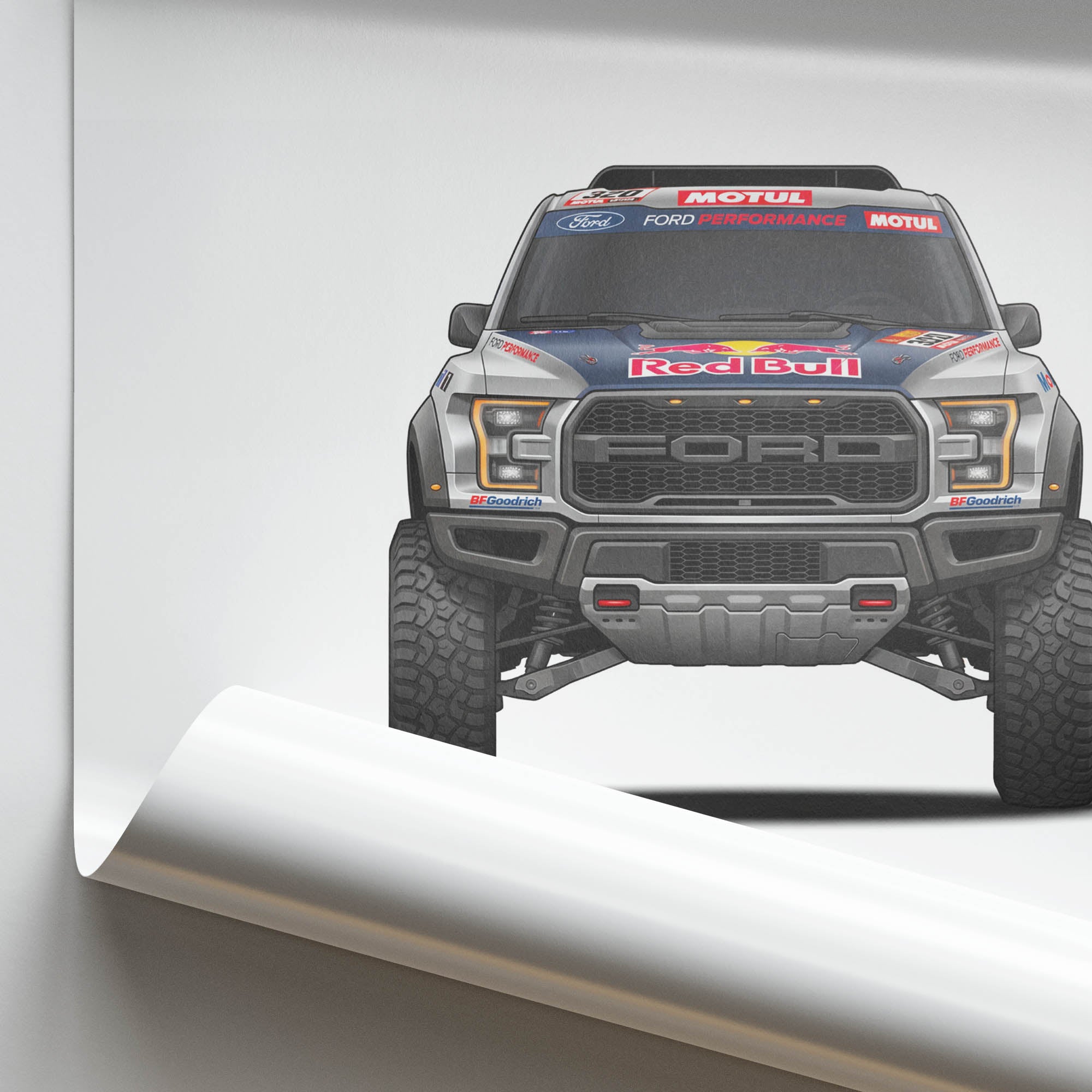 2025 Ford Raptor T1 Carlos Sainz Rally – Car Print (Front)