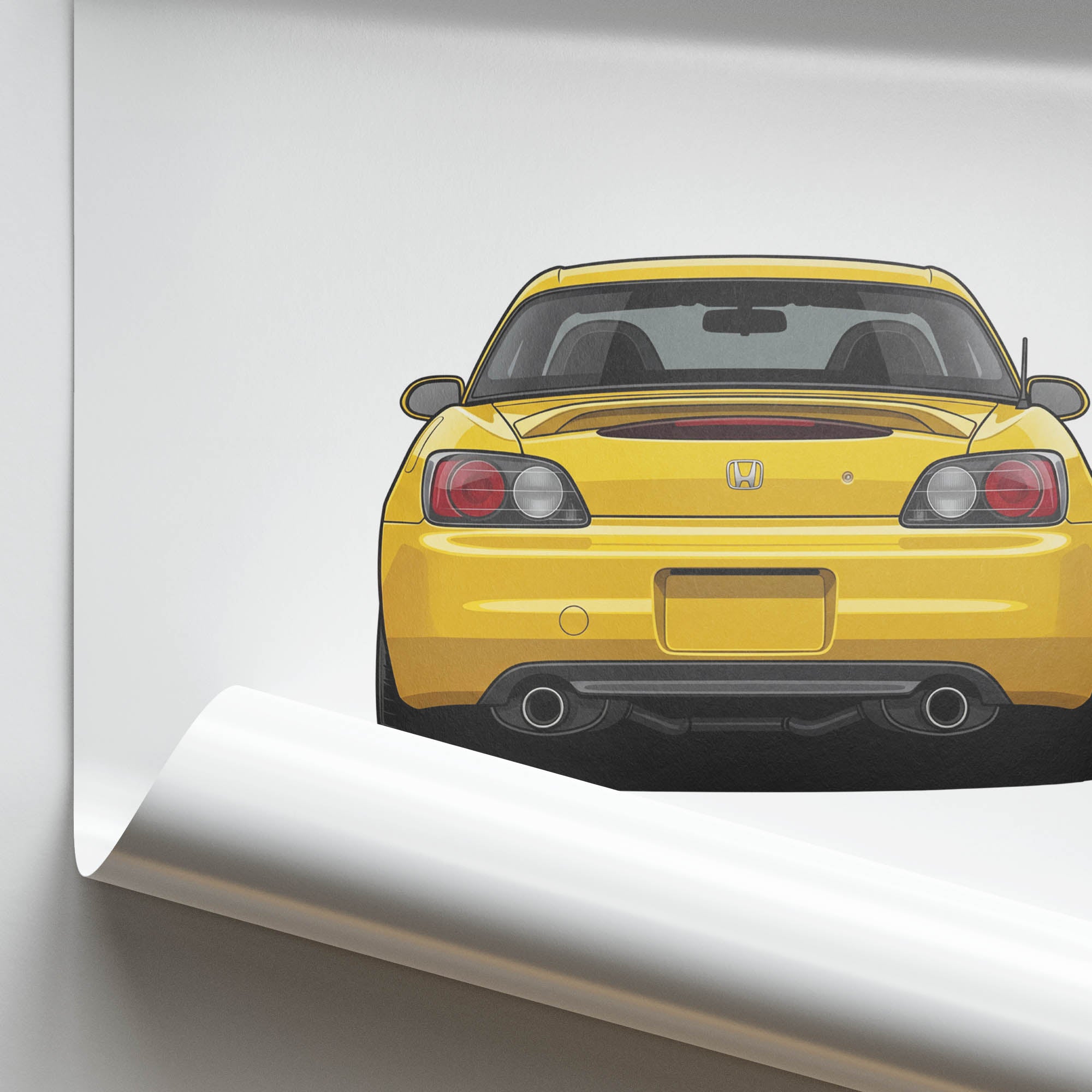Honda S2000 Poster – 2000 AP1 Indy Yellow Pearl Car Wall Art Print