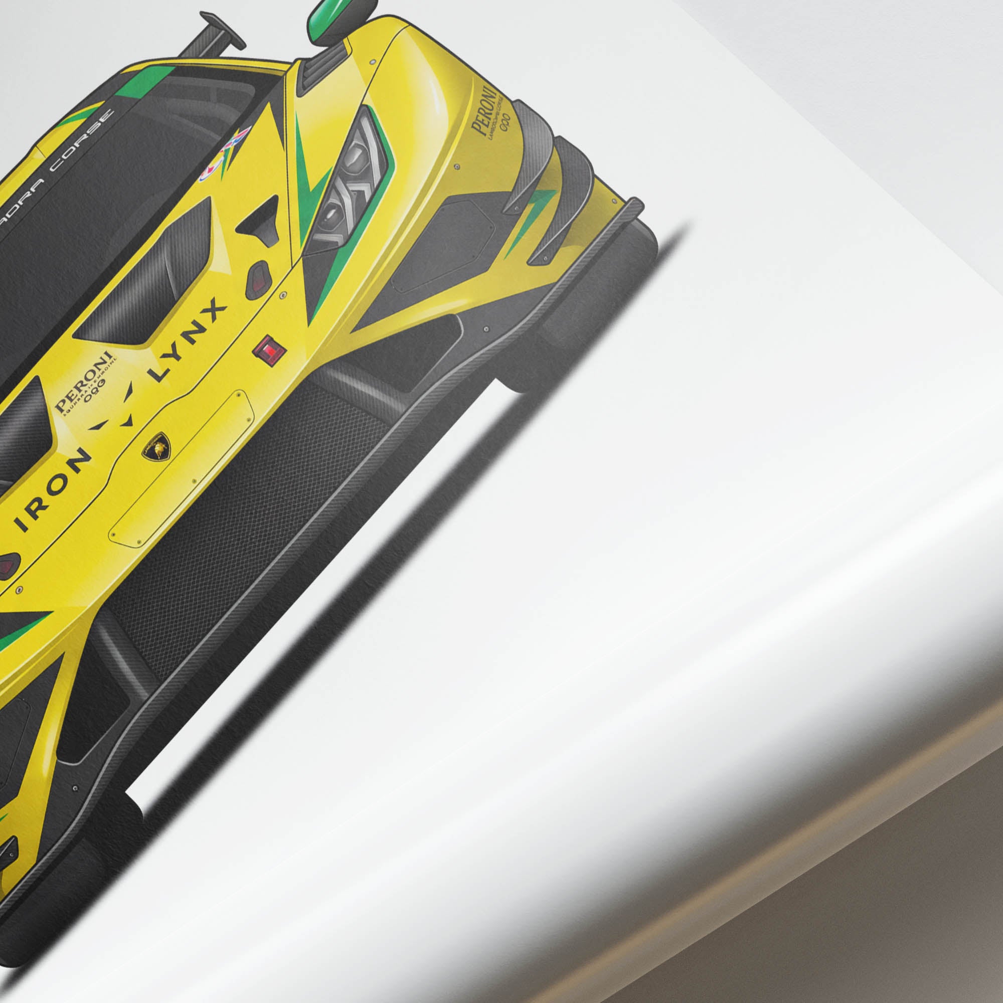 Lamborghini Huracan GT3 Racing Car Poster – 2023 GT3 Evo2 Yellow Livery Print