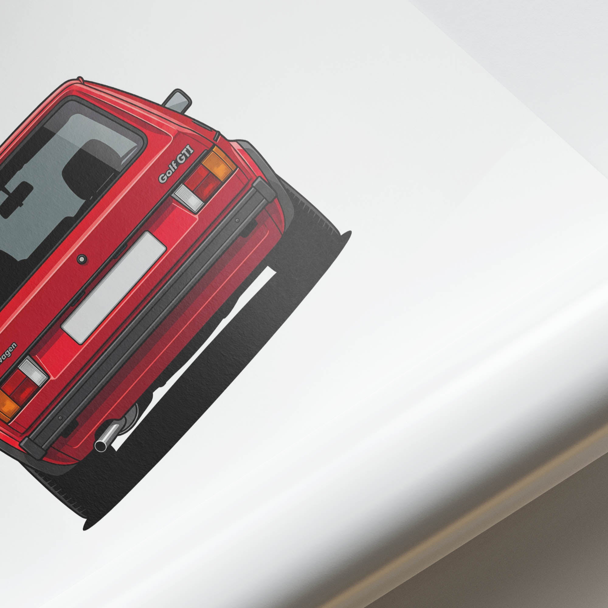 1976 Volkswagen Golf Gti MK1 Mars – Car Print (Back)