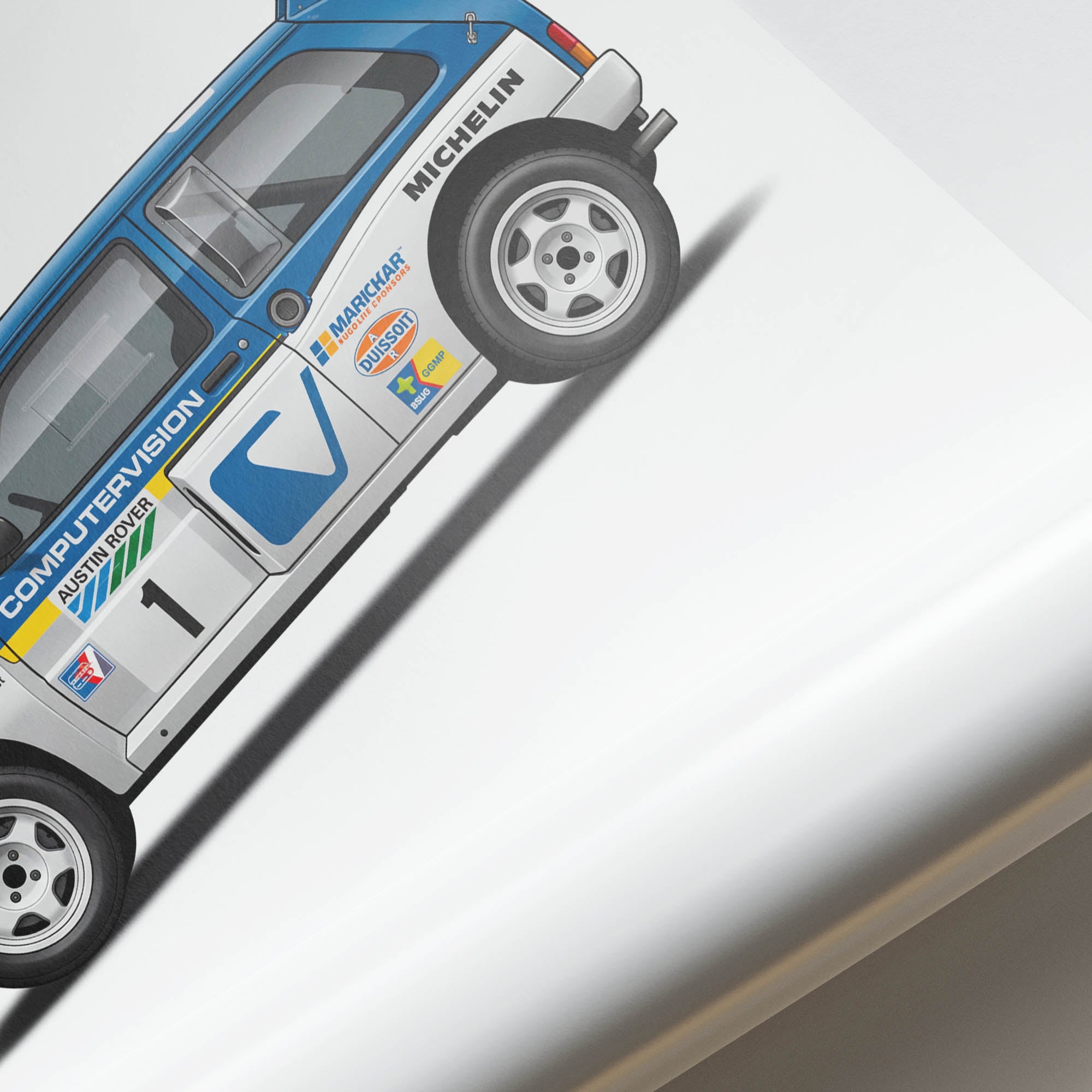 MG Metro 6R4 Poster – 1986 Rally Car Print With Tony Pond Computervision Livery