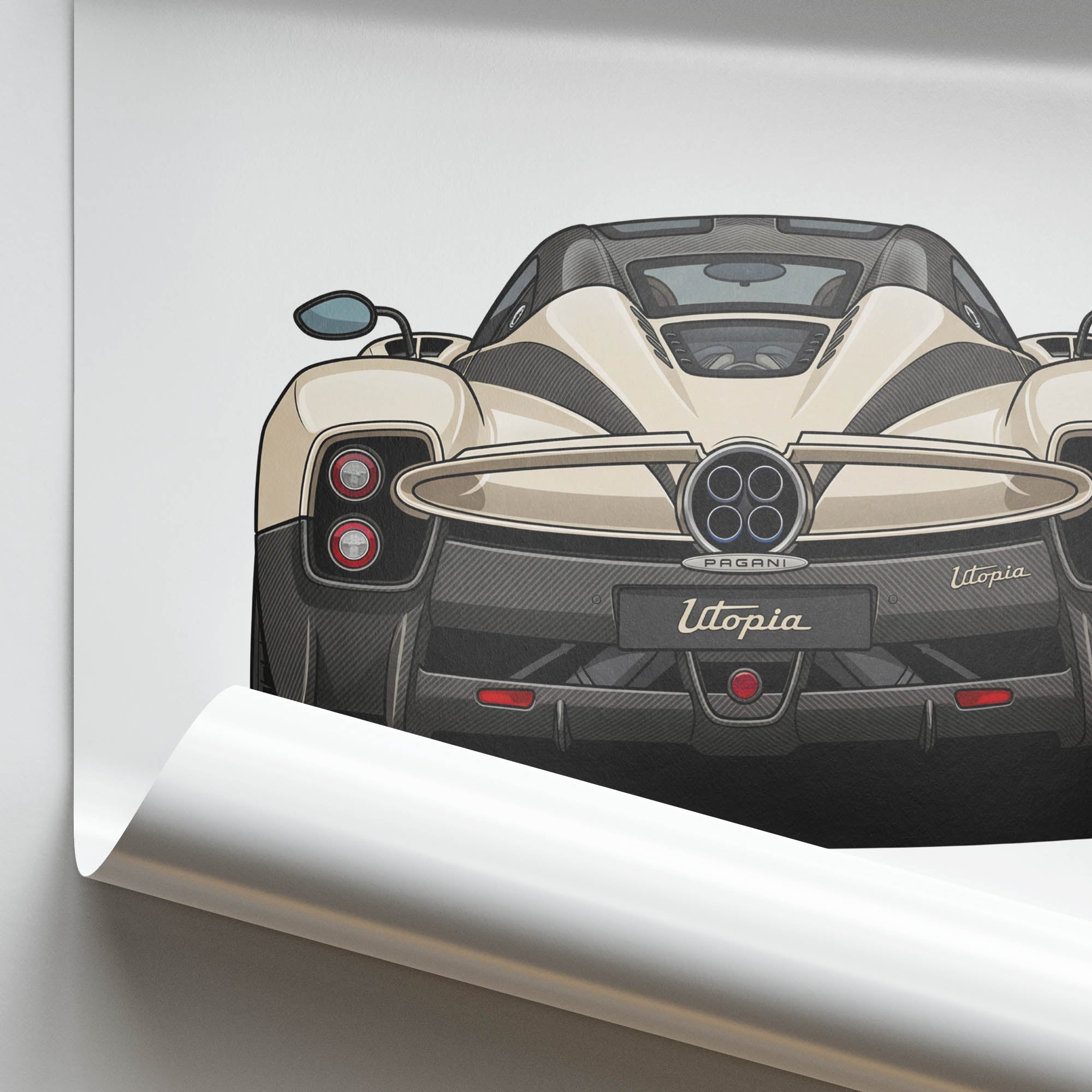 2023 Pagani Utopia Unpainted – Car Print (Back)