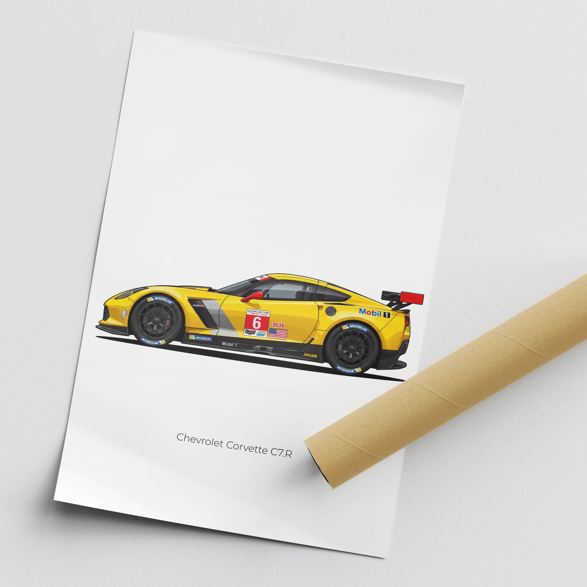 2015 Chevrolet Corvette C7 R Velocity – Car Print (Side)