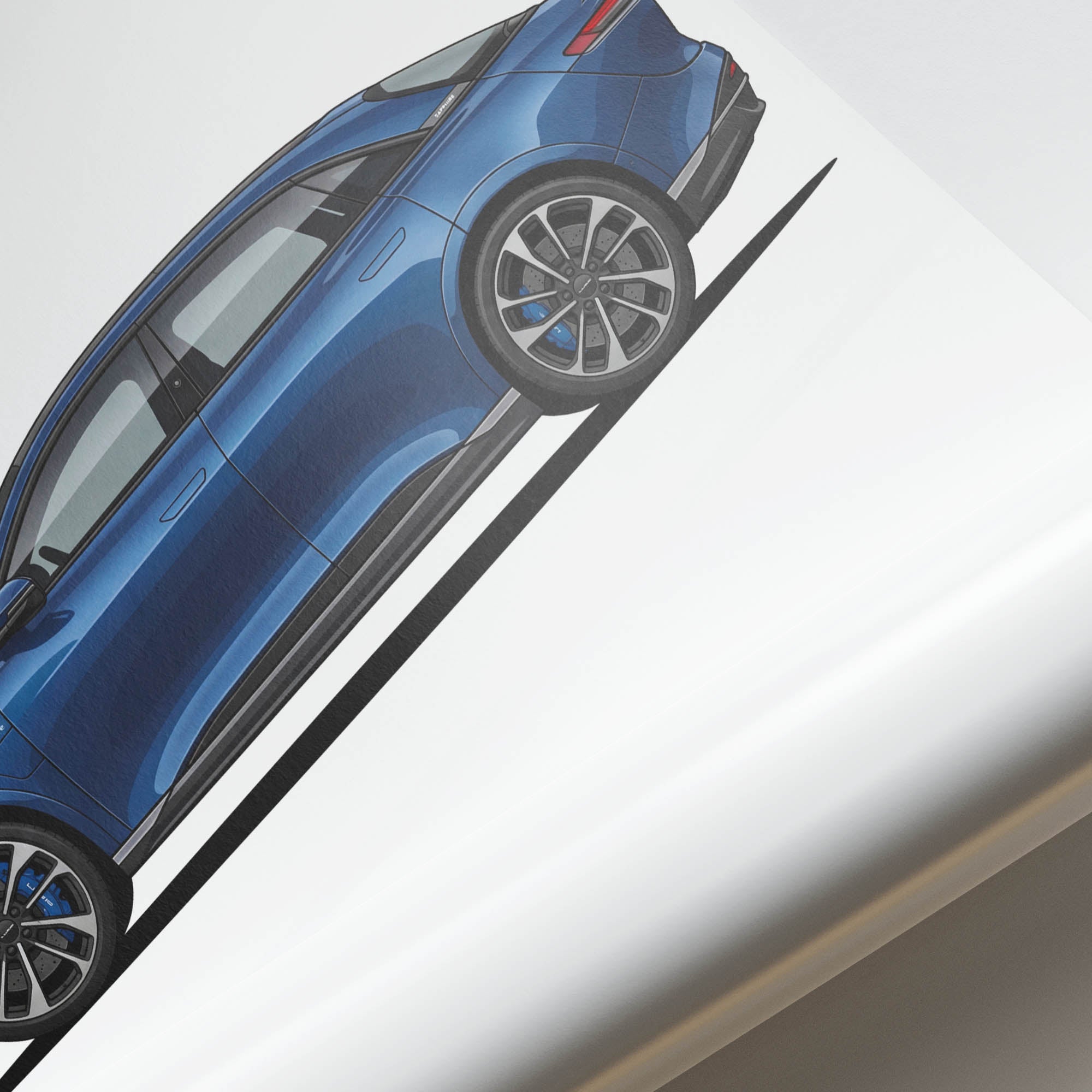 Lucid Air Sapphire Poster – 2024 Sapphire Blue Car Art | Luxury Electric Vehicle Print