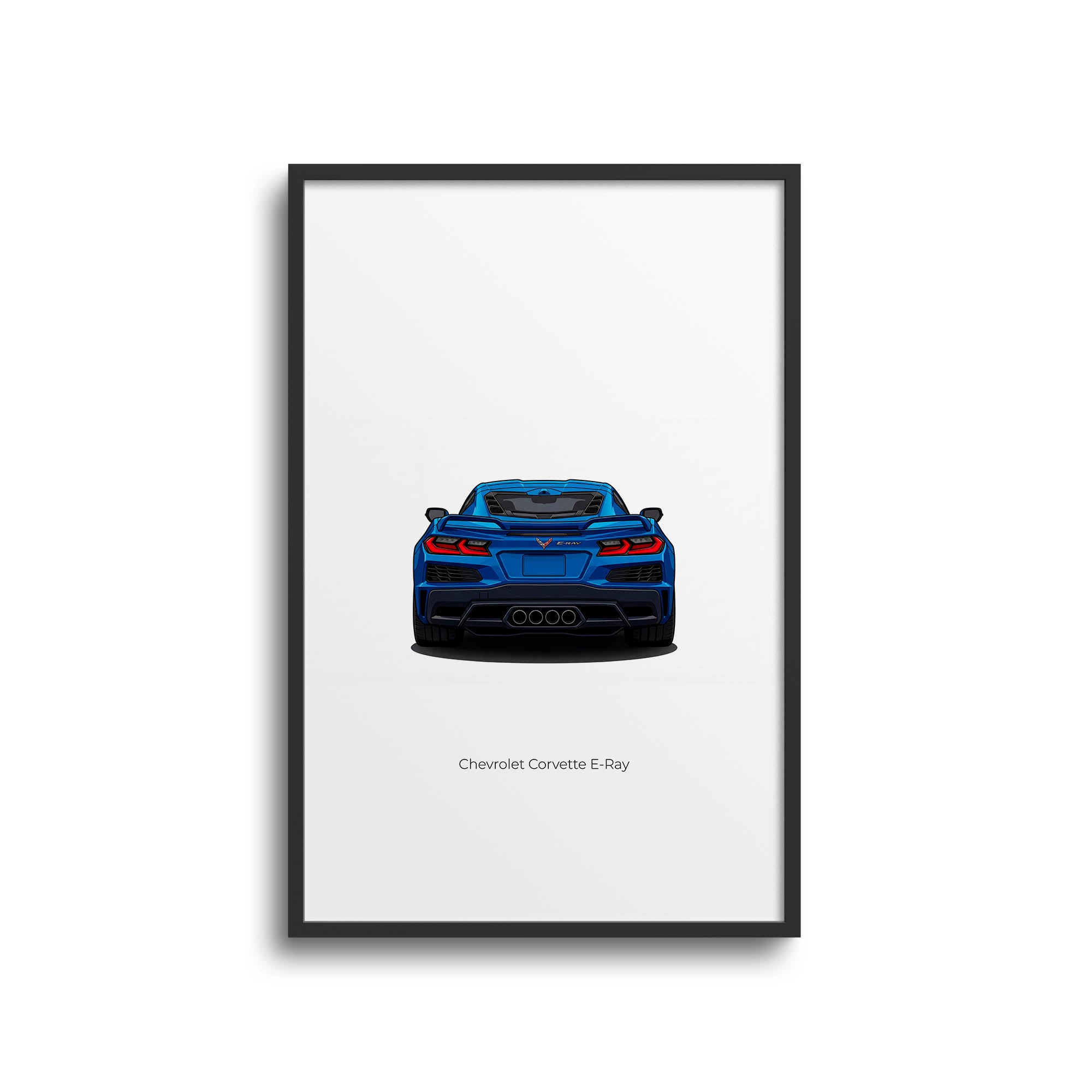 2024 Chevrolet Corvette E Ray Riptide – Car Print (Back)