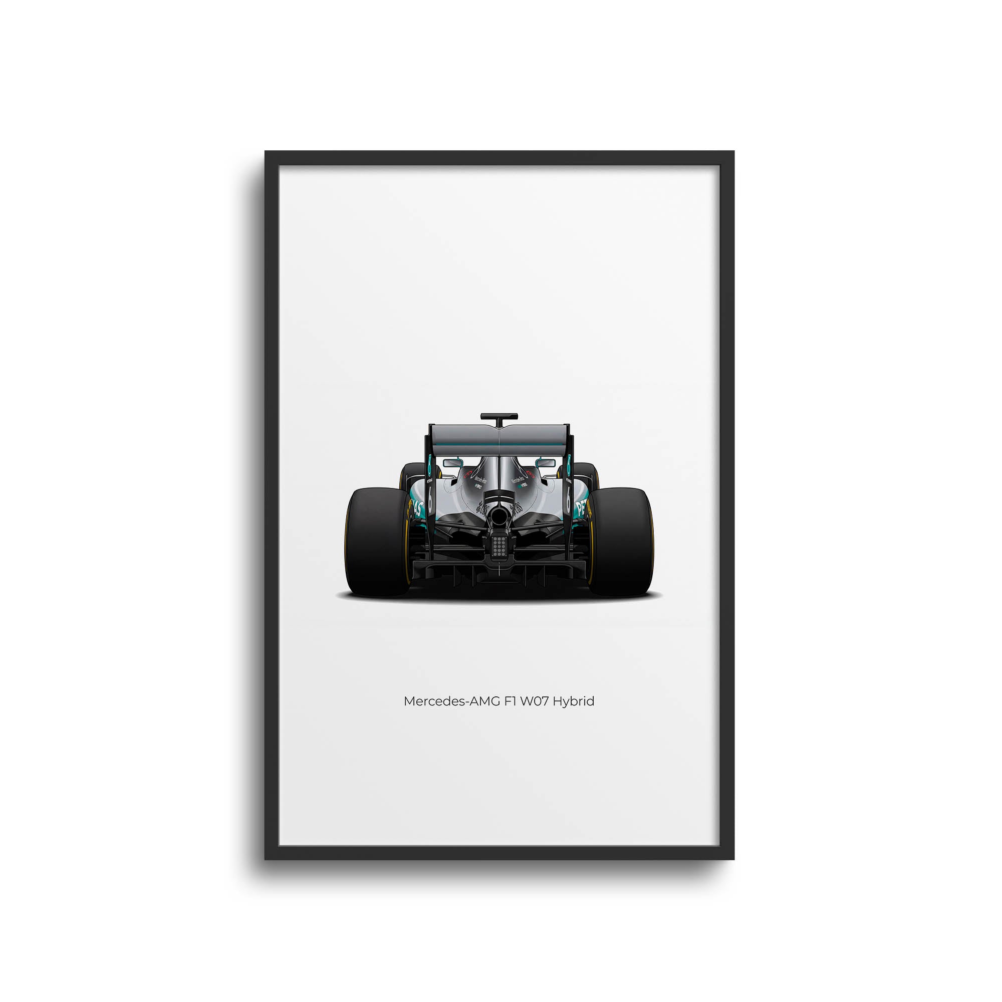 2016 Mercedes AMG W07 Hybrid Nico Rosberg – Car Print (Back)