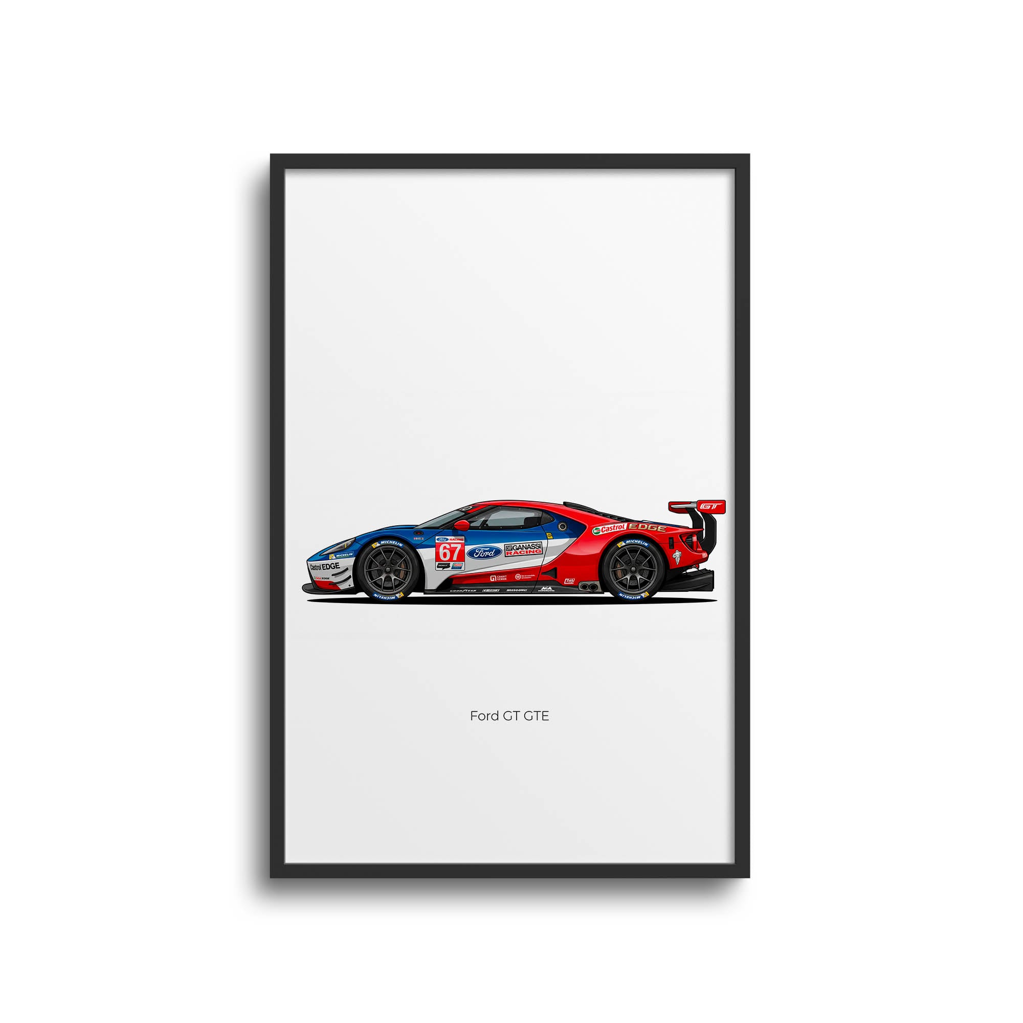 2016 Ford GT GTE Ford Chip Ganassi – Car Print (Side)