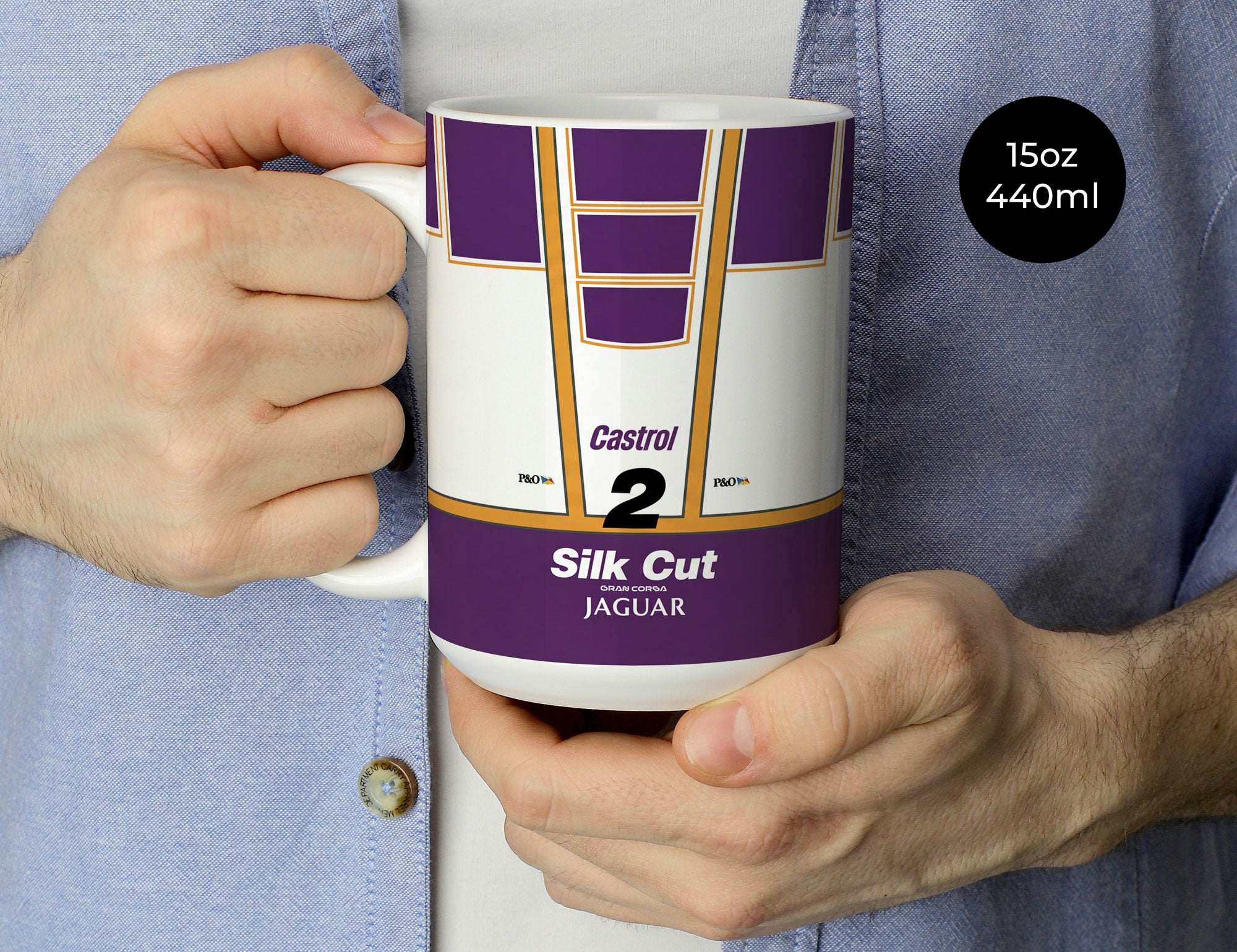 XJR 9 Mug – Jaguar Racing Ceramic Coffee Cup | 1988 Le Mans Winner Souvenir