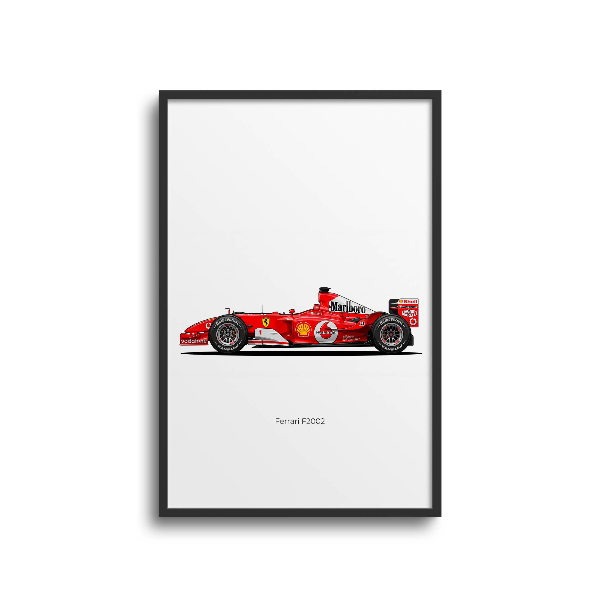 2002 Ferrari F2002 Michael Schumacher – Car Print (Side)