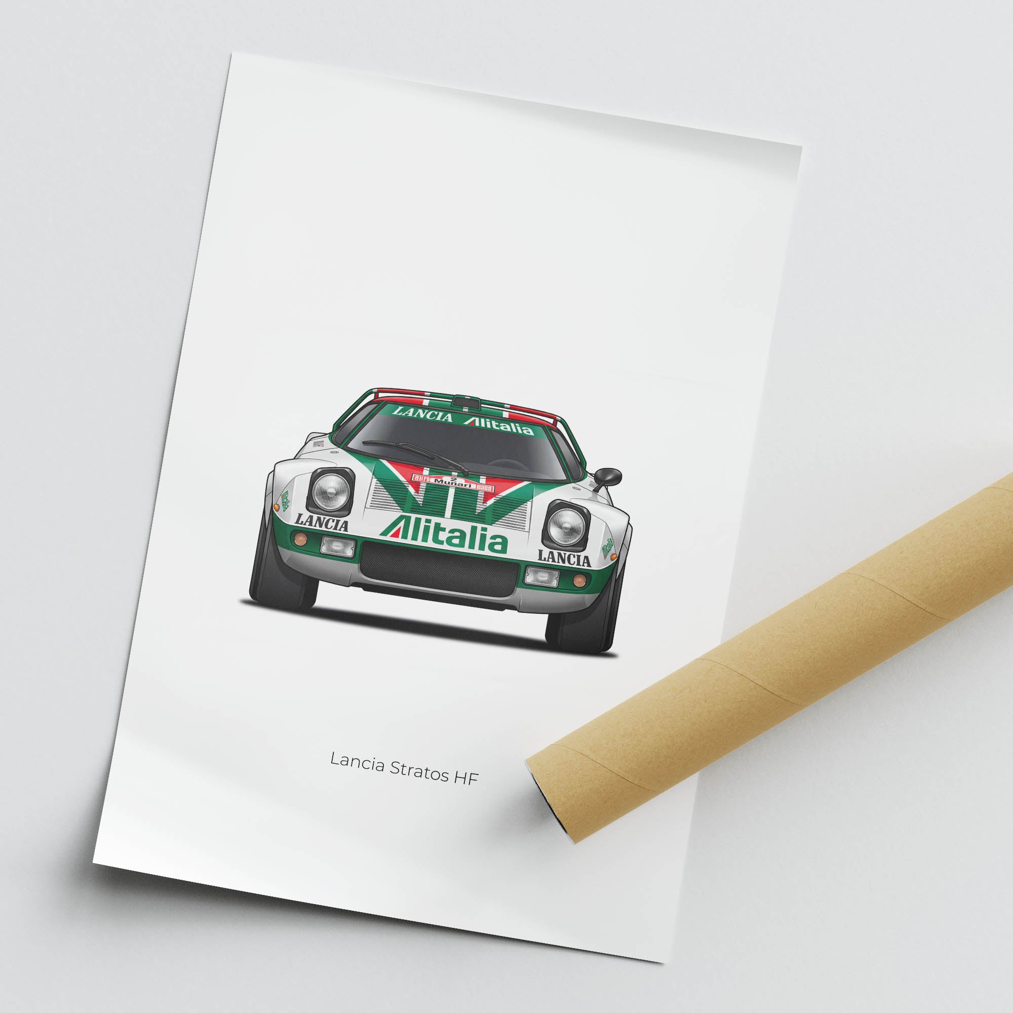 Lancia Stratos Poster - 1974 Sandro Munari Alitalia Livery Rally Art Print