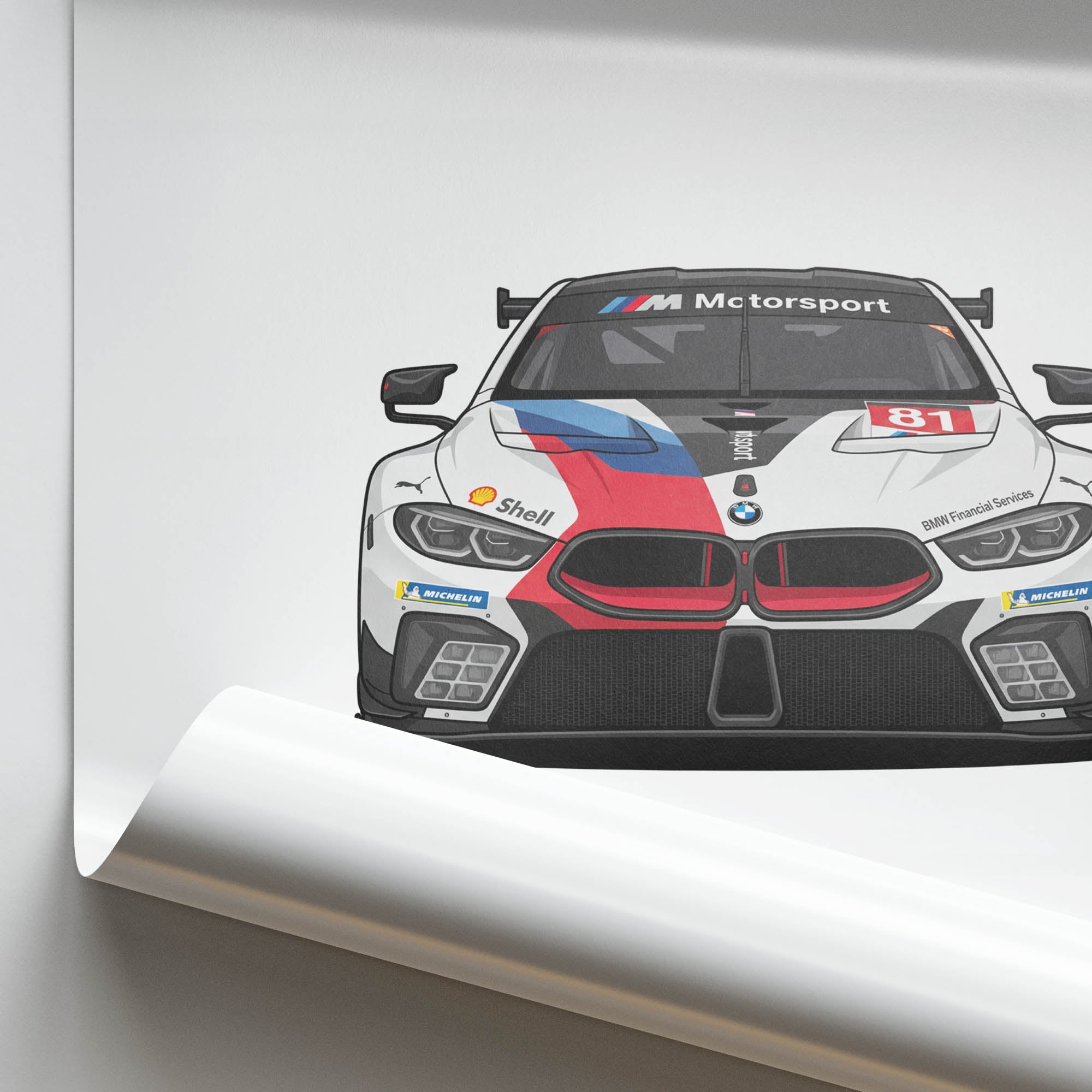 2018 BMW M8 GTE BMW Motorsport – Car Print (Front)