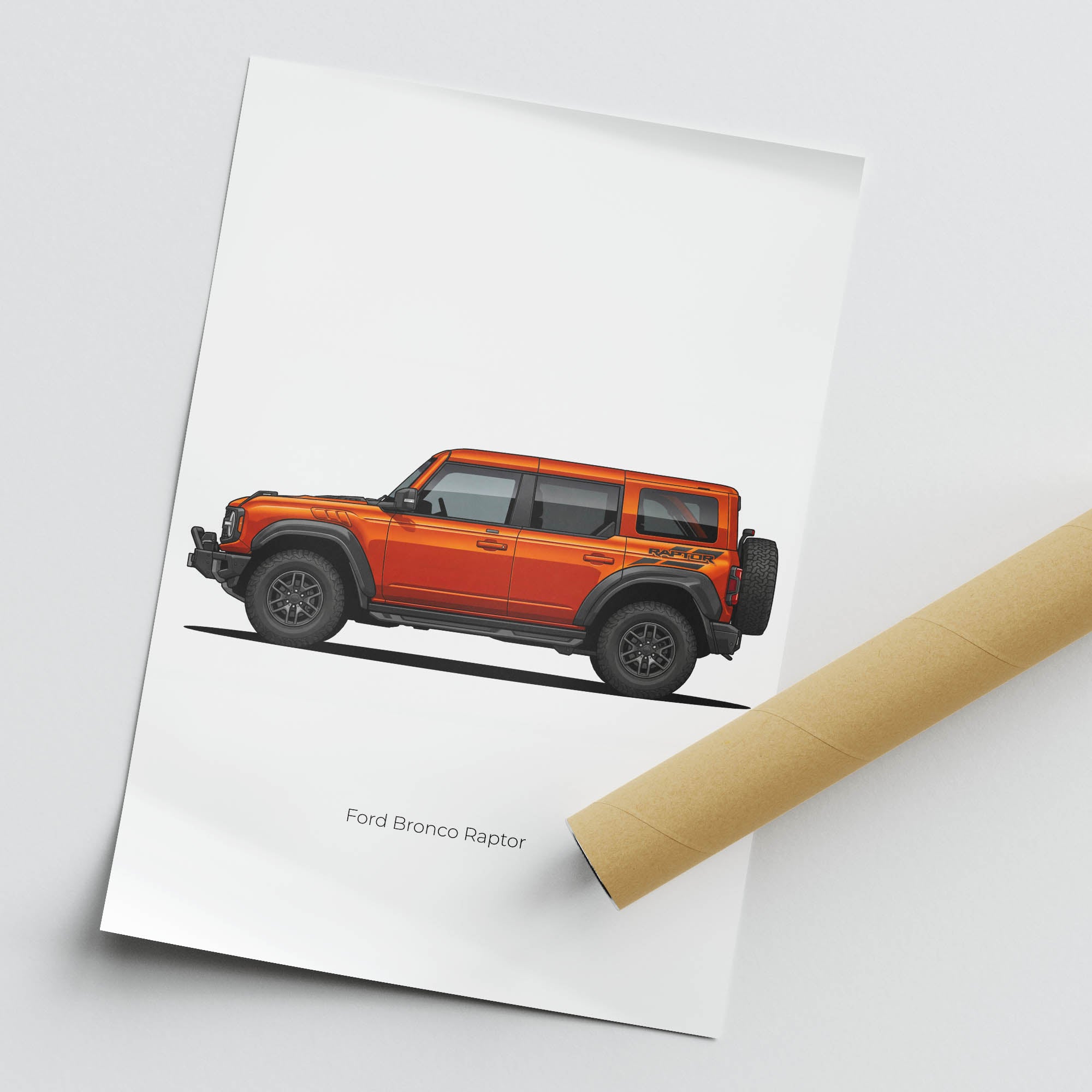 2022 Ford Bronco Raptor Code – Car Print (Side)