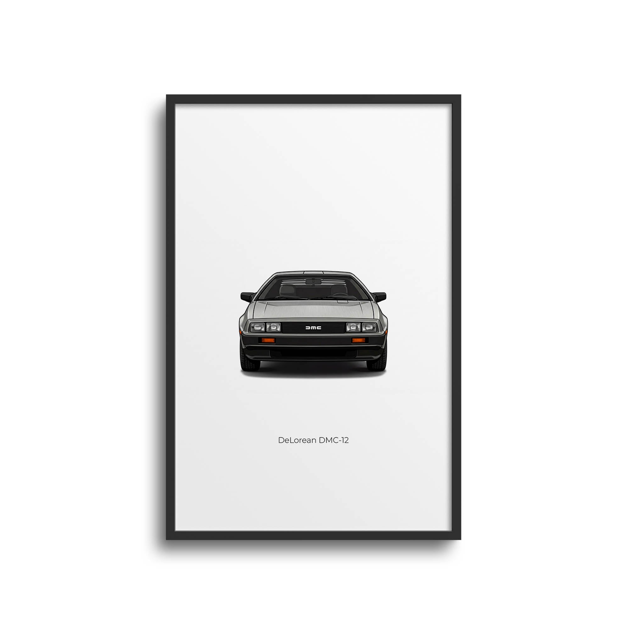 1981 DeLorean DMC 12 Brushed Stainless Steel – Car Print