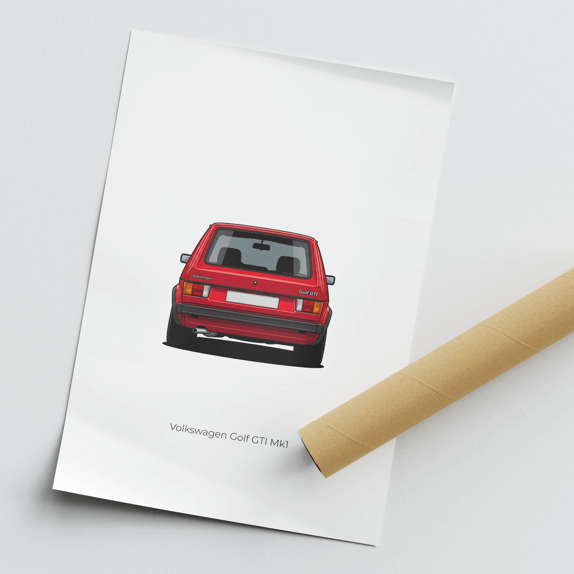 1976 Volkswagen Golf Gti MK1 Mars – Car Print (Back)