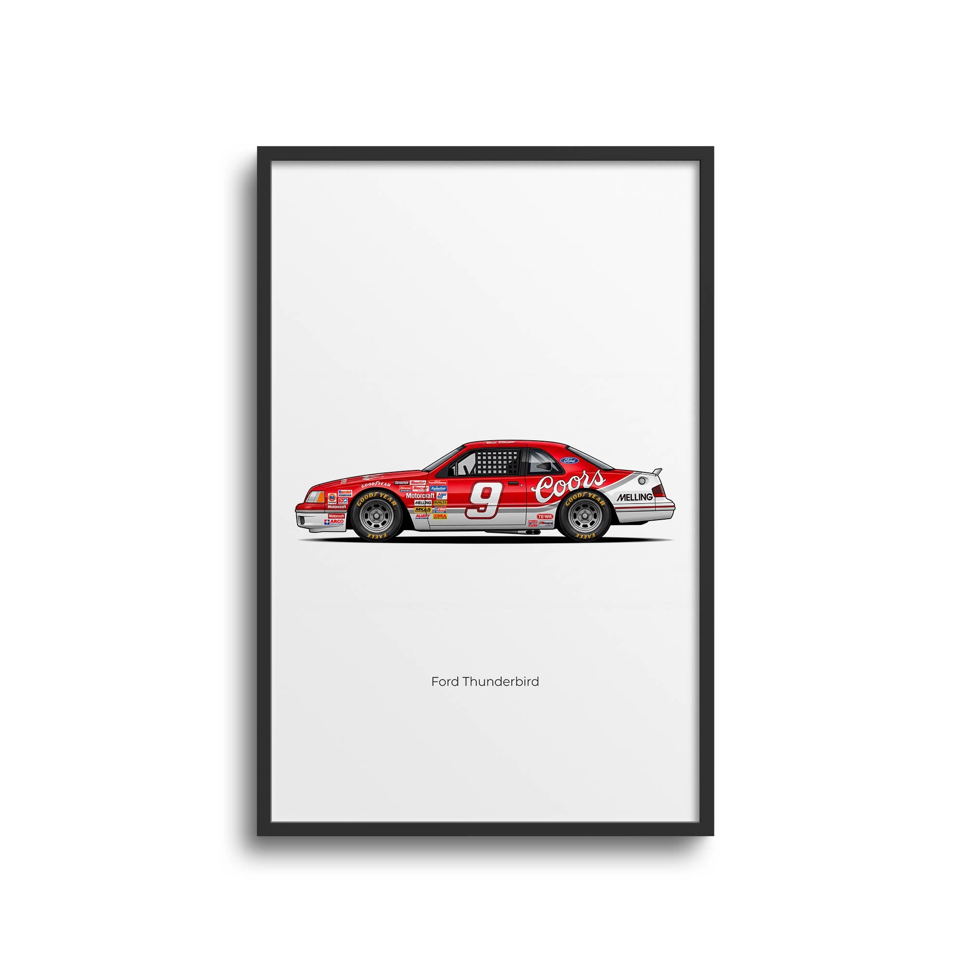 1987 Ford Thunderbird Bill Elliott Coors – Car Print (Side)