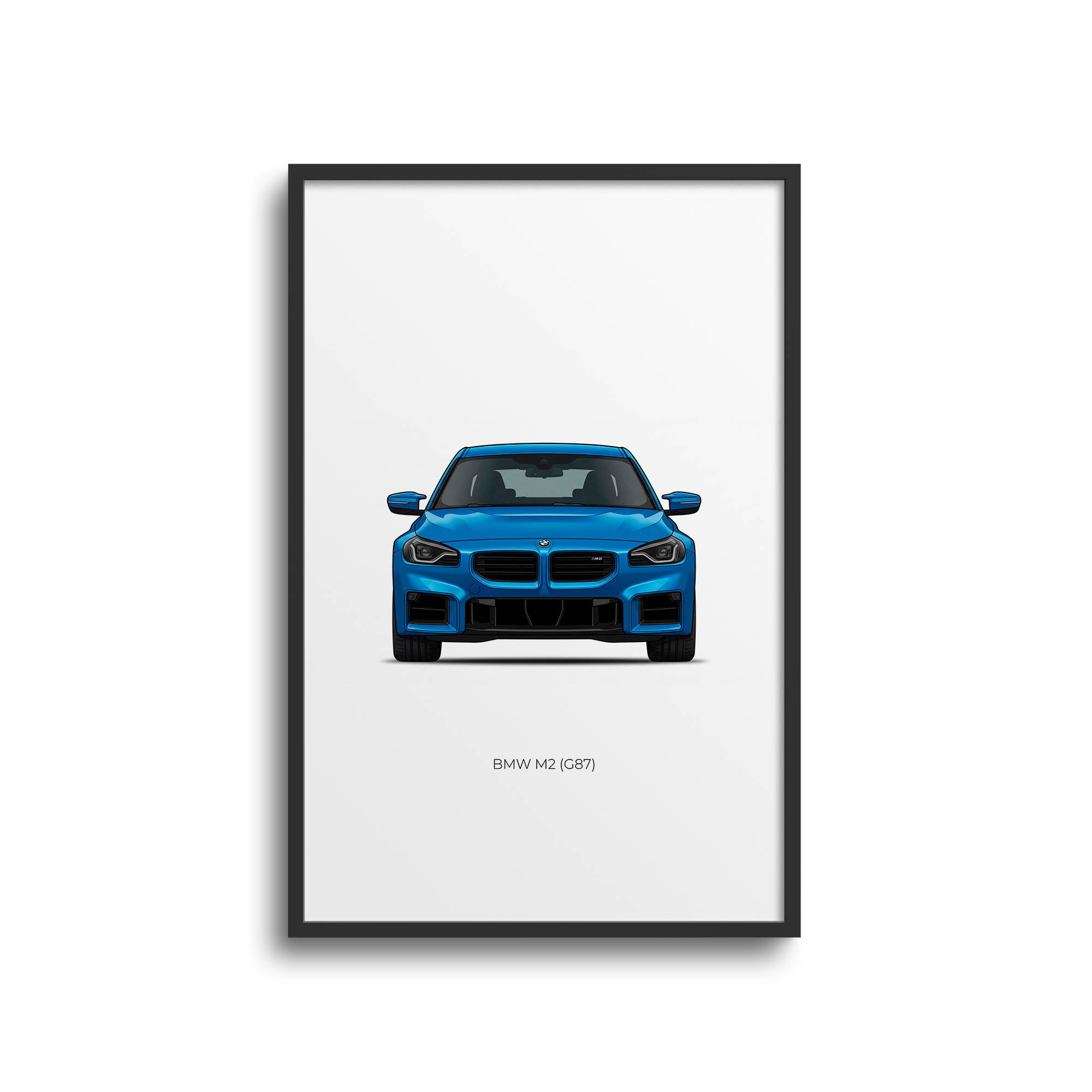 BMW M2 Poster – 2024 M2 G87 Zandvoort Blue Front View Car Print