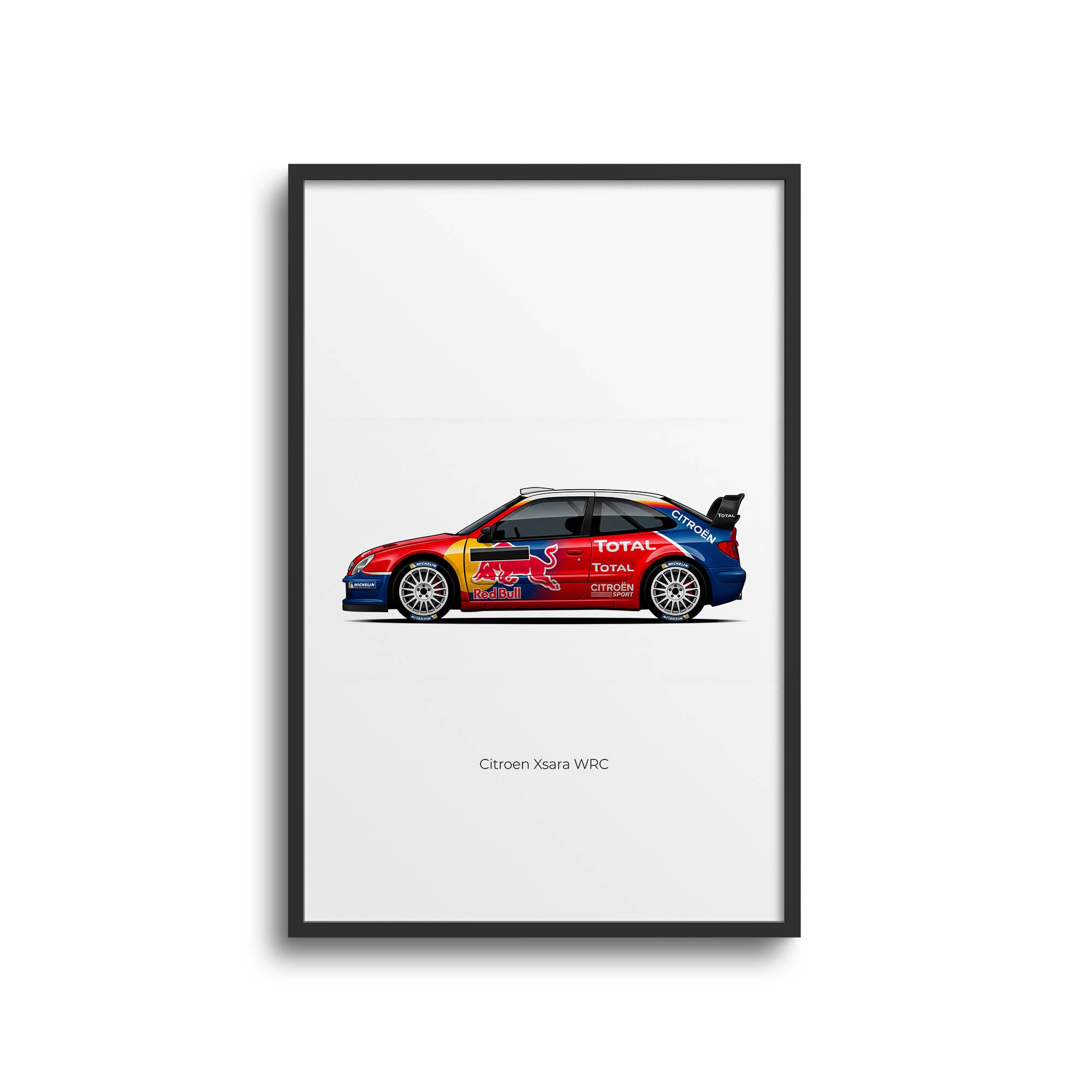 Citroen Xsara Poster - 2004 Rally Car Print With Red Blue Livery Art
