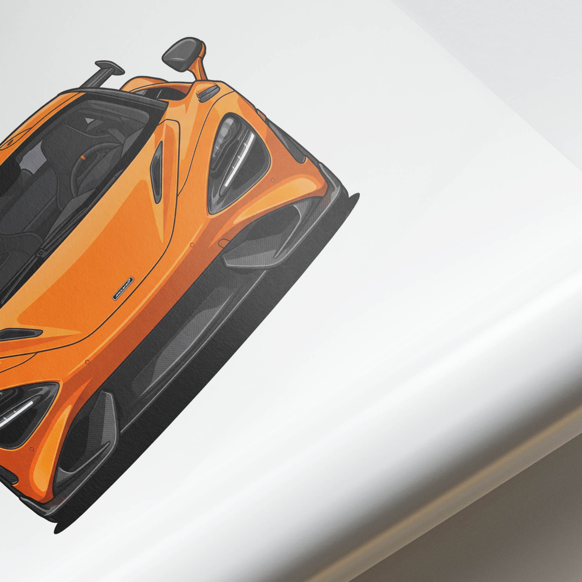 Mclaren 765Lt Poster – Nardo Orange Sports Car Art | Luxury Wall Decor Print