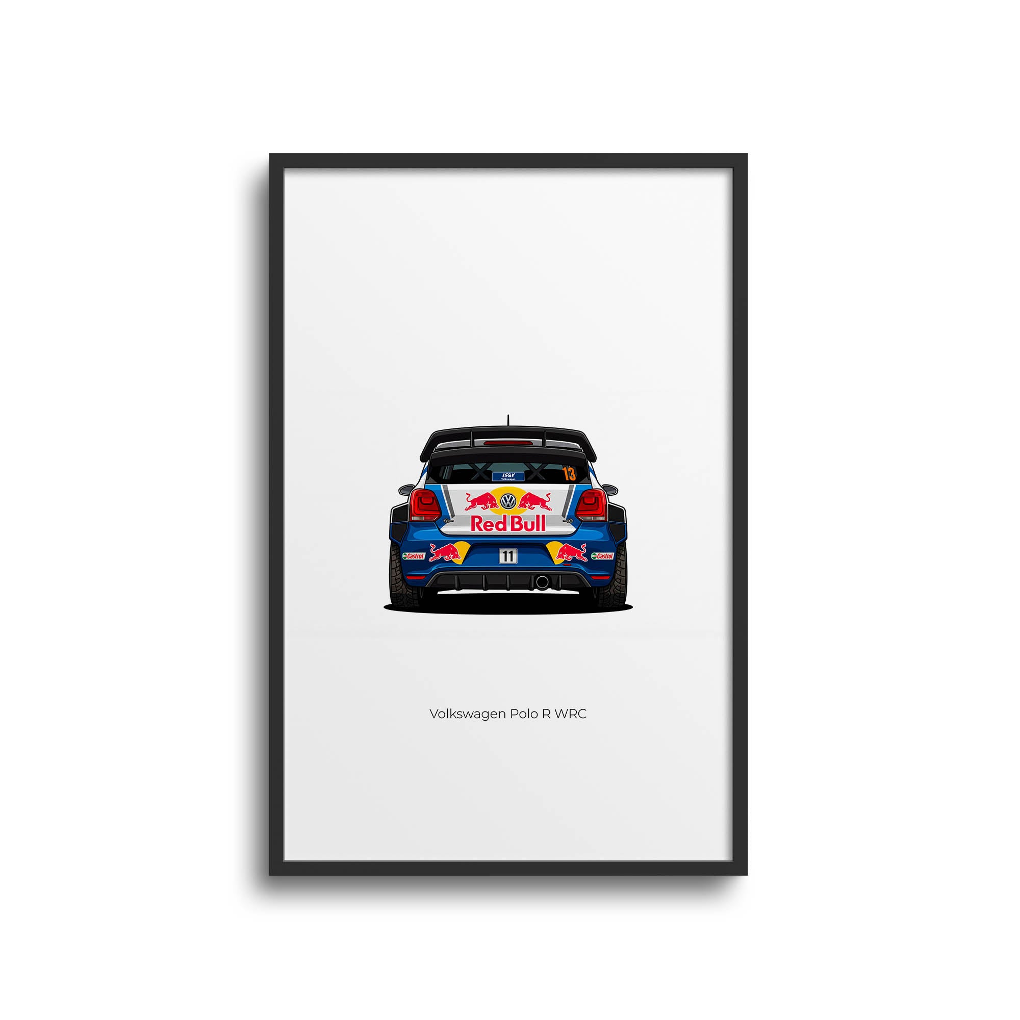 Volkswagen Polo Poster - 2013 Red Bull Rally Car Wall Art | Motorsport Decor