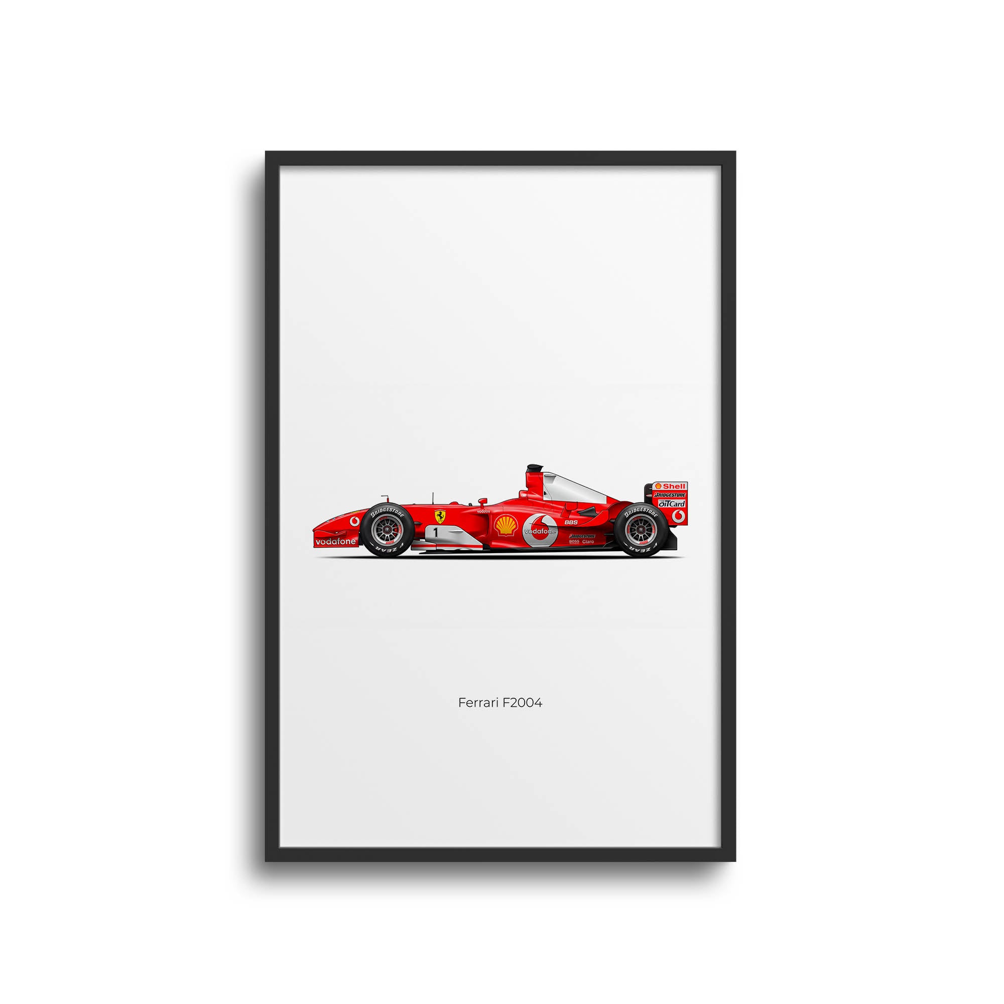 Ferrari F2004 Poster – Michael Schumacher Rosso Corsa Racing Art Print