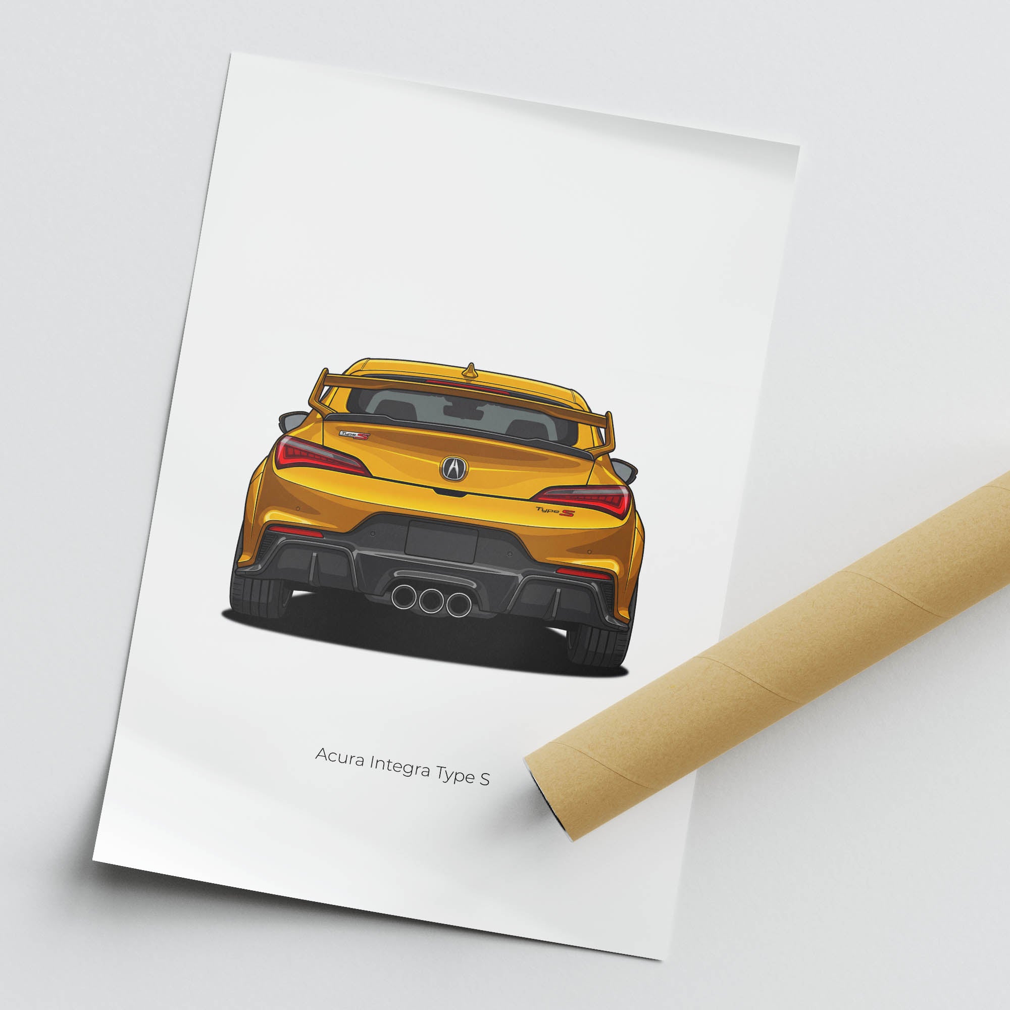 2024 Acura Integra Type S Tiger Eye – Car Print (Back)