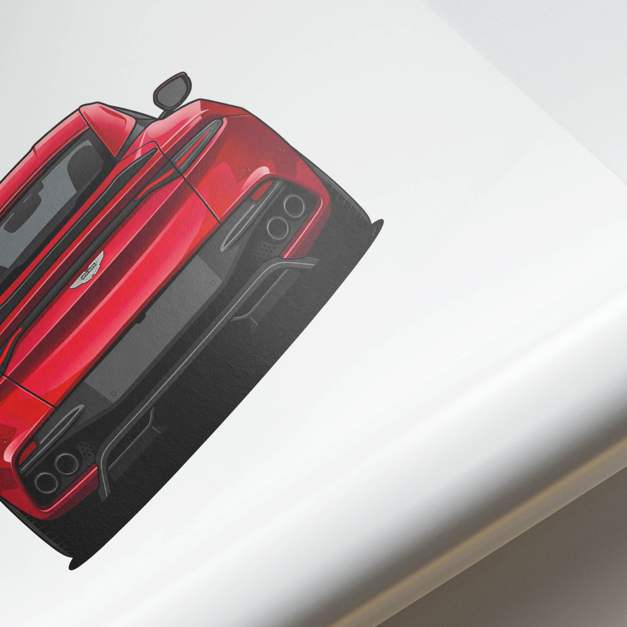 Aston Martin DBS Superleggera - 2019 Hyper Red Sports Car Wall Art Poster