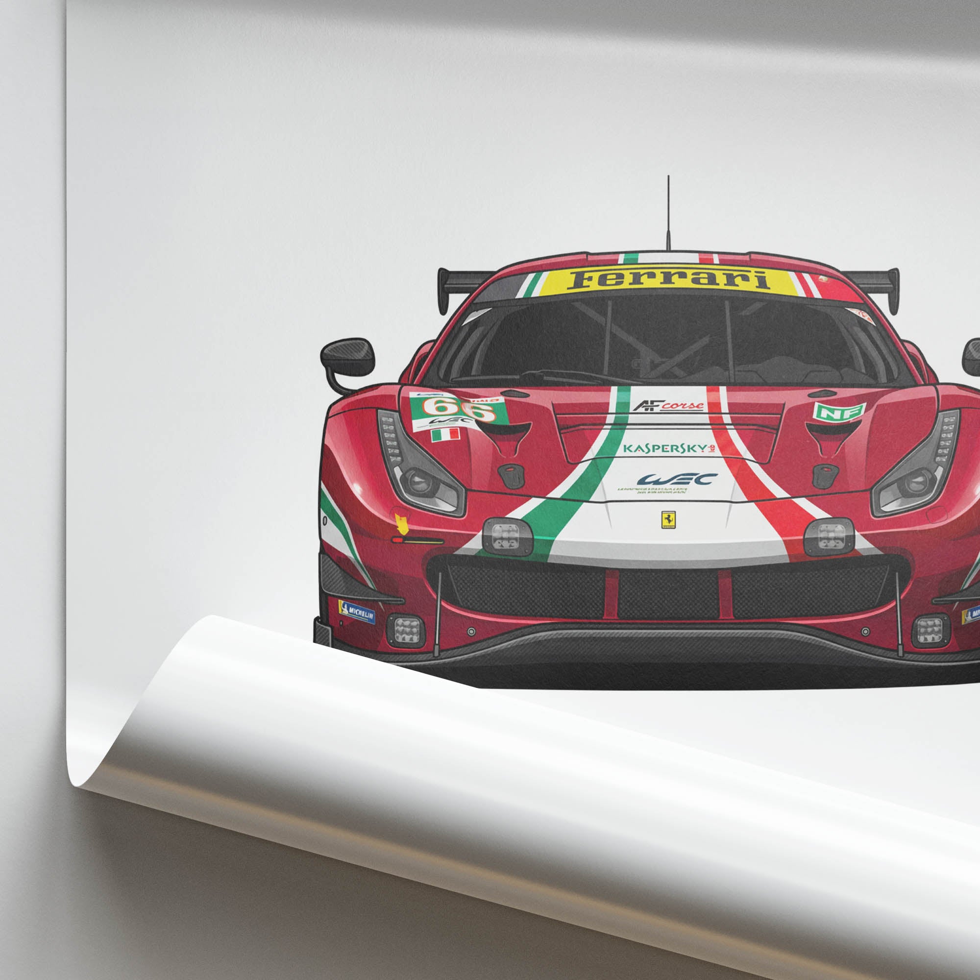 2016 Ferrari 488 GTE AF Corse – Car Print