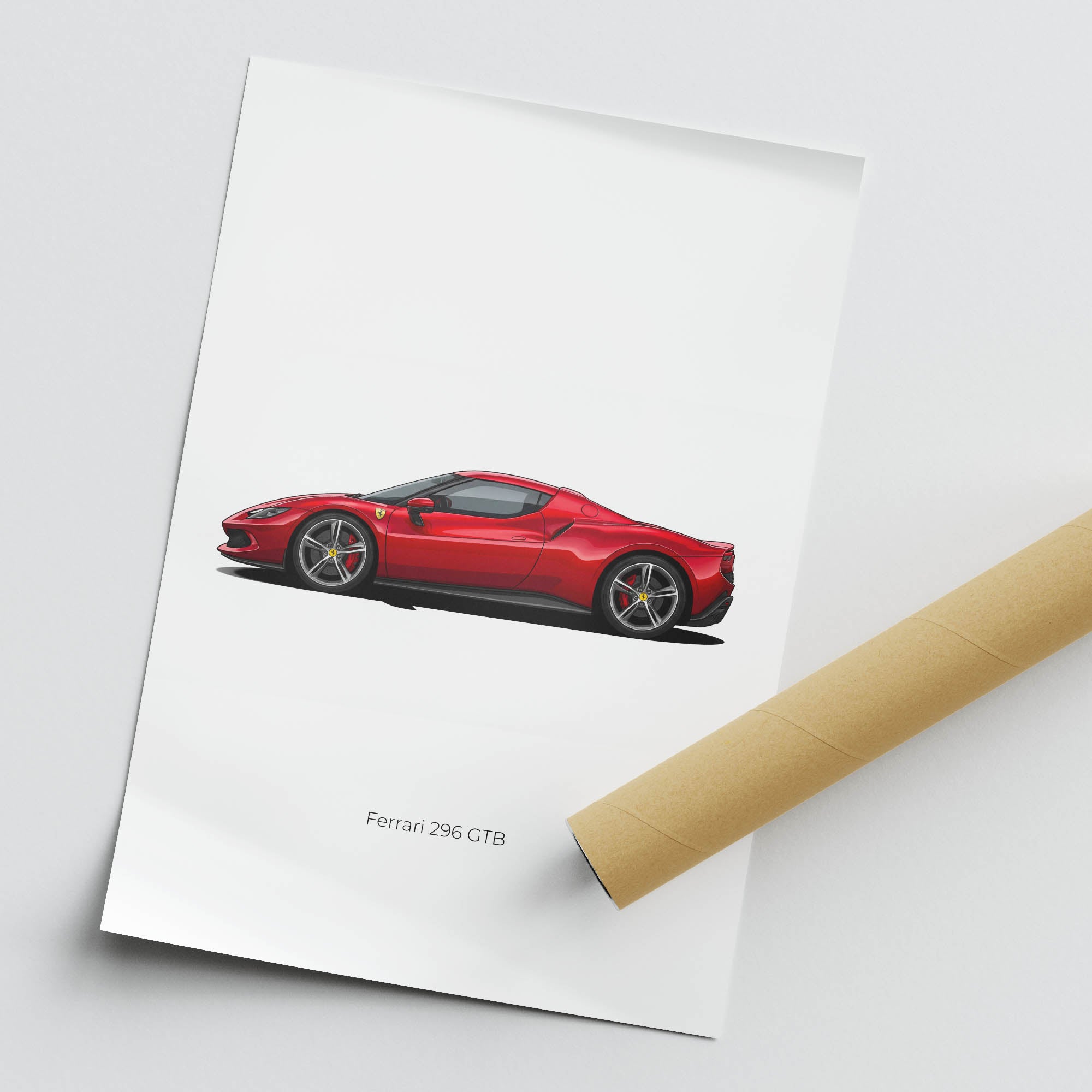 2022 Ferrari 296 Gtb – Car Print (Side)