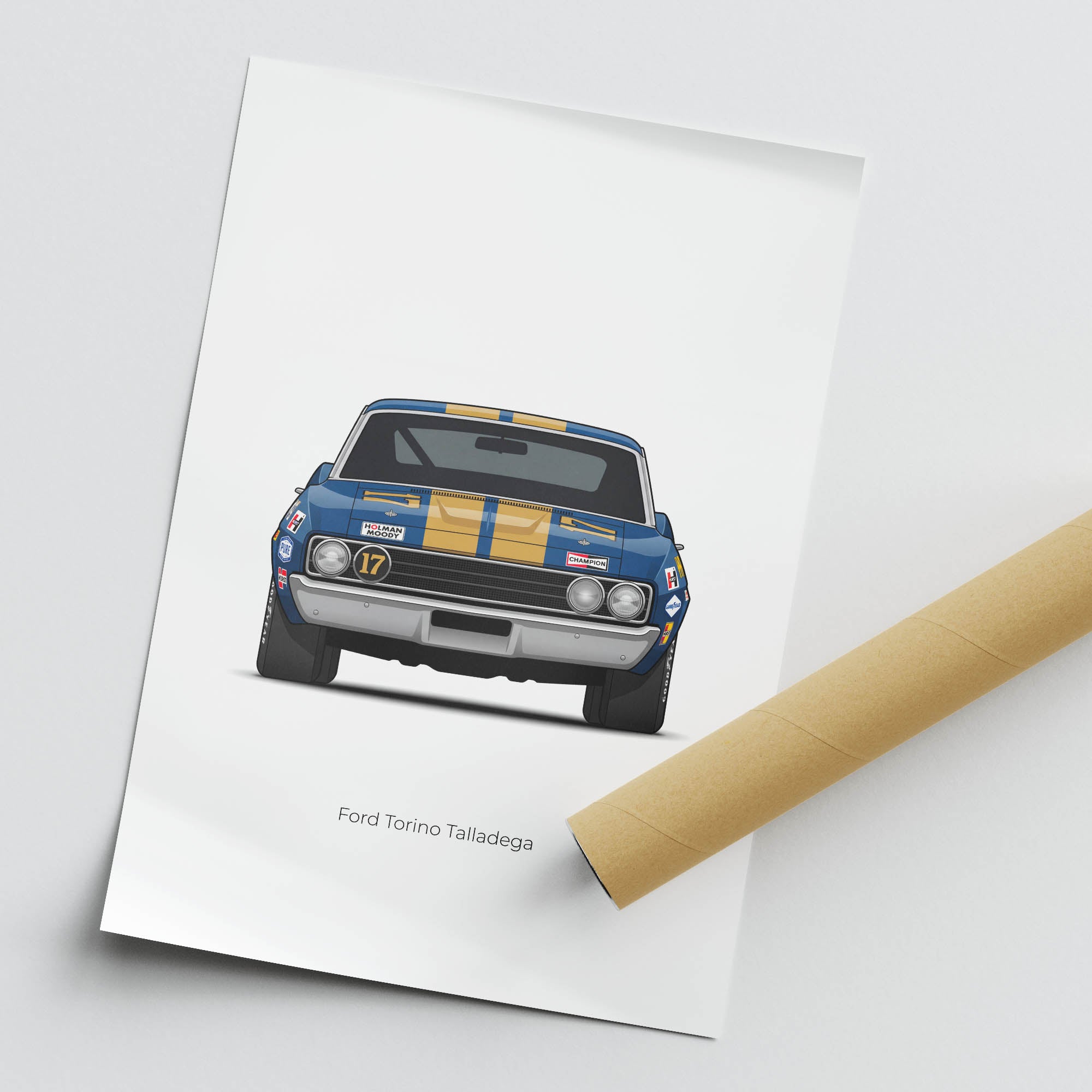 1969 Ford Torino Talladega David Pearson – Car Print