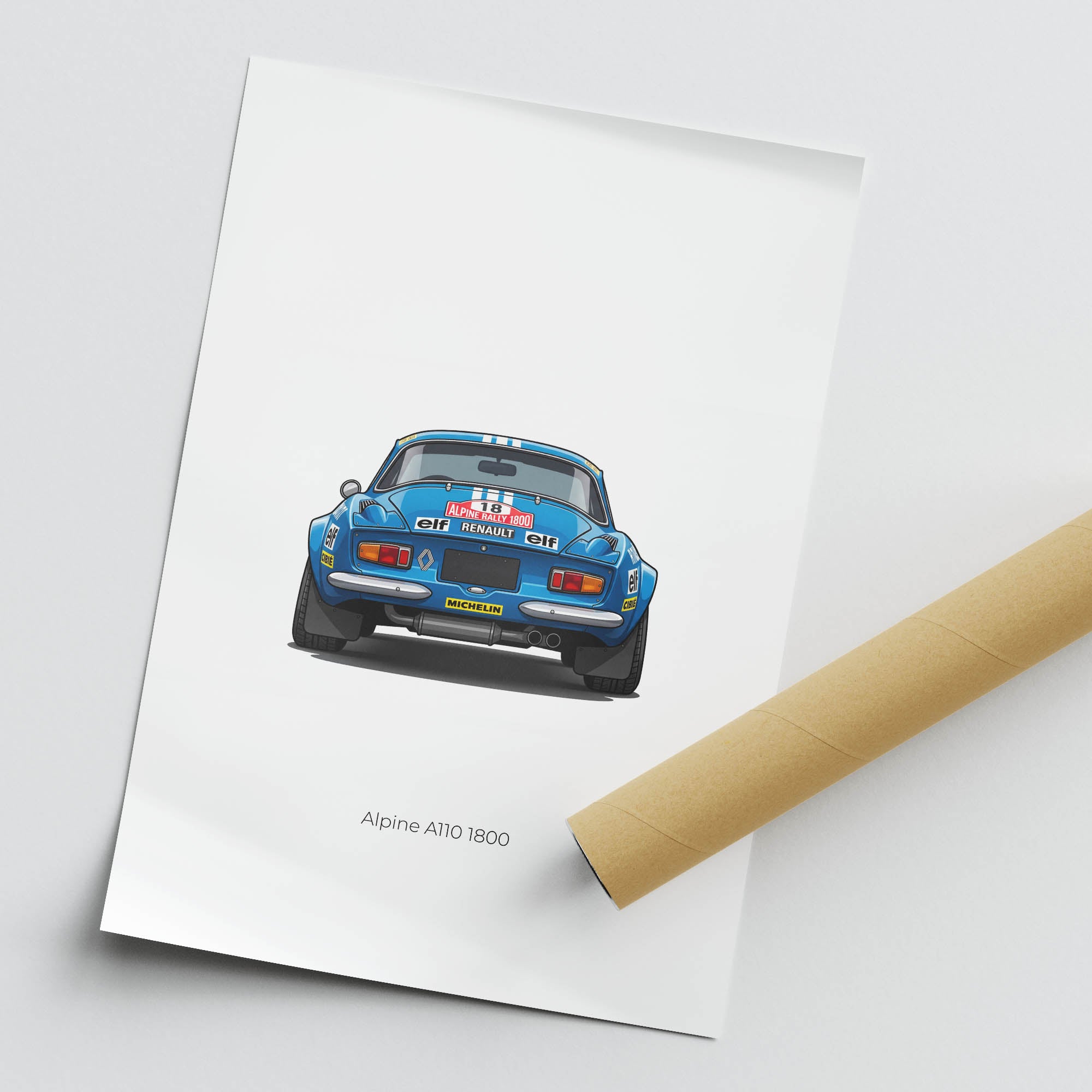 Alpine A110 Poster – 1973 Rally Blue Livery Vintage Motorsport Art Print