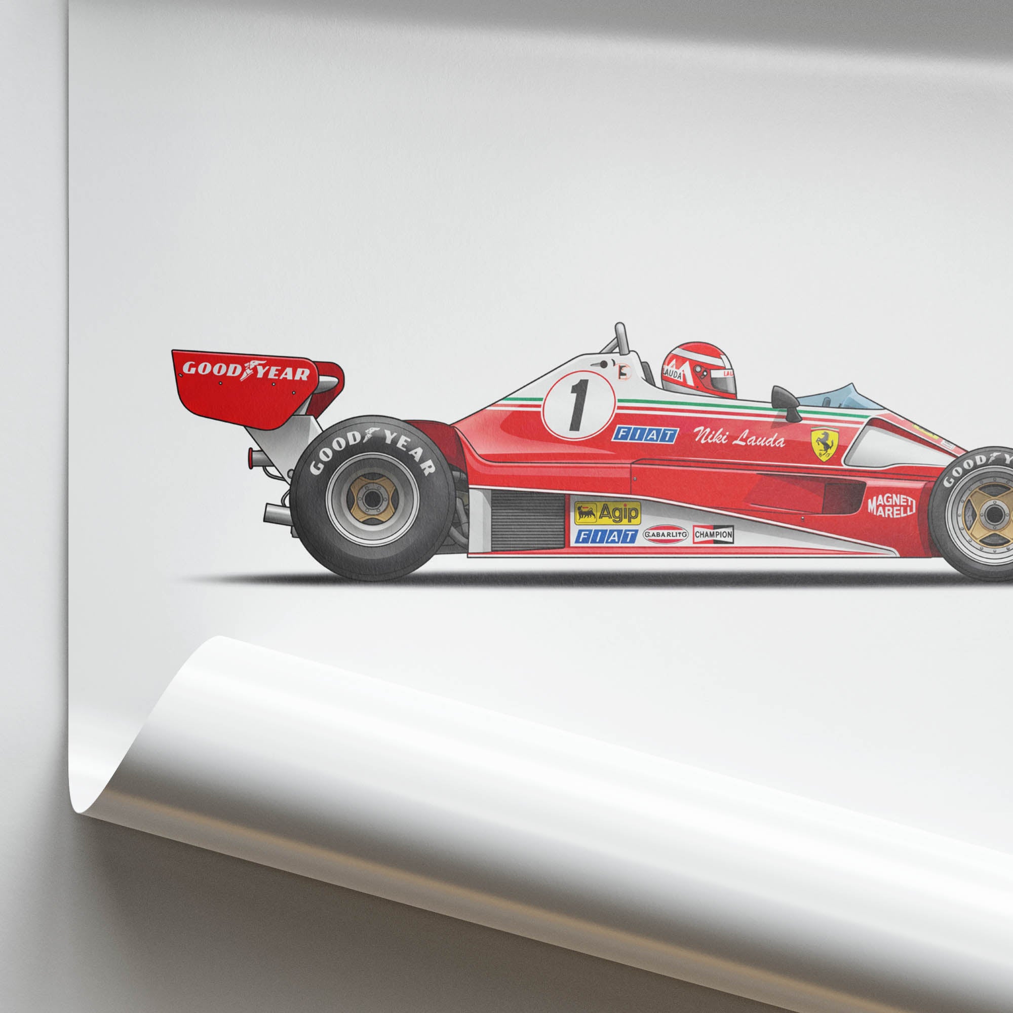 1977 Ferrari 312T2 Niki Lauda – Car Print (Side)