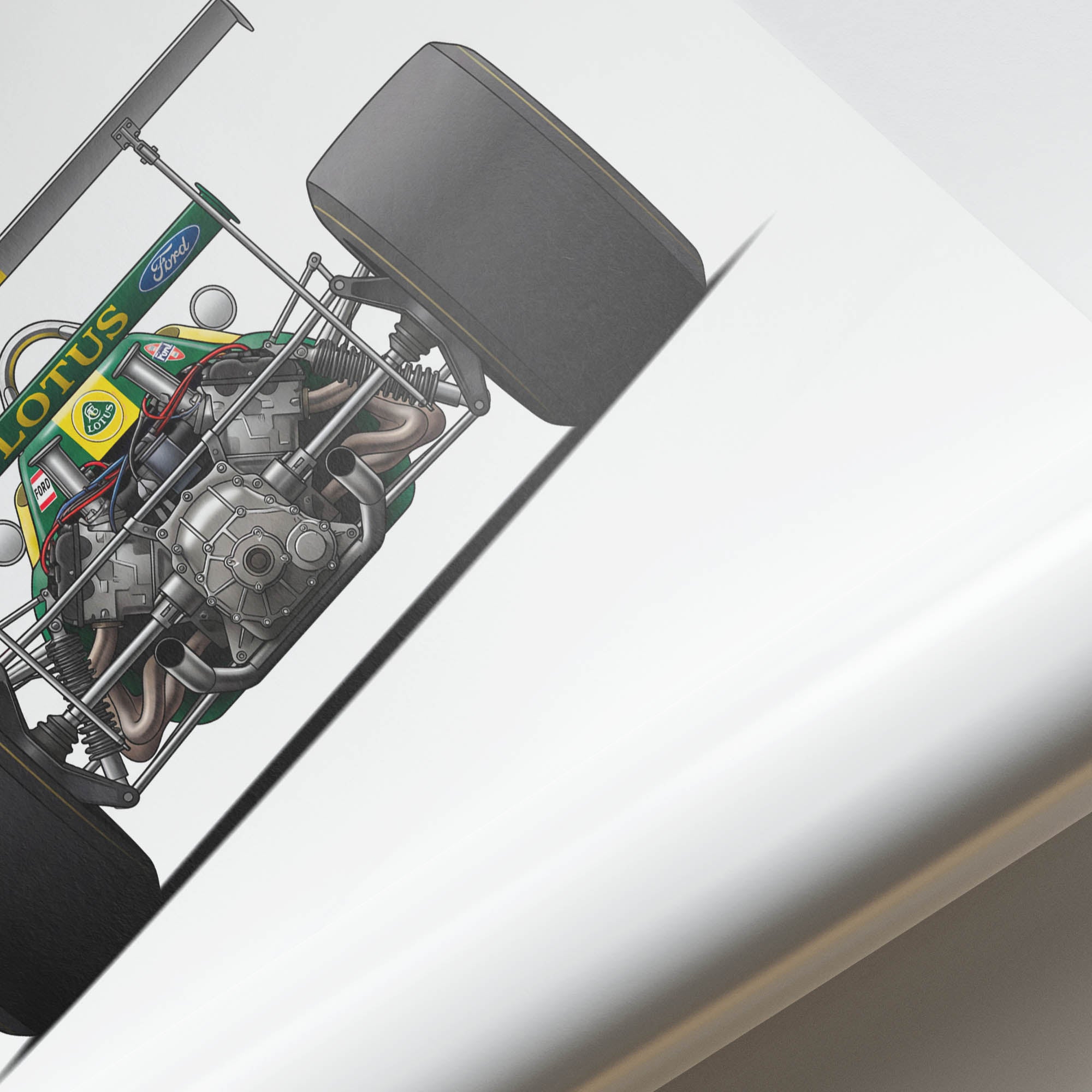 Lotus 49 Poster – 1967 Jim Clark Team Lotus Green Yellow Livery Print