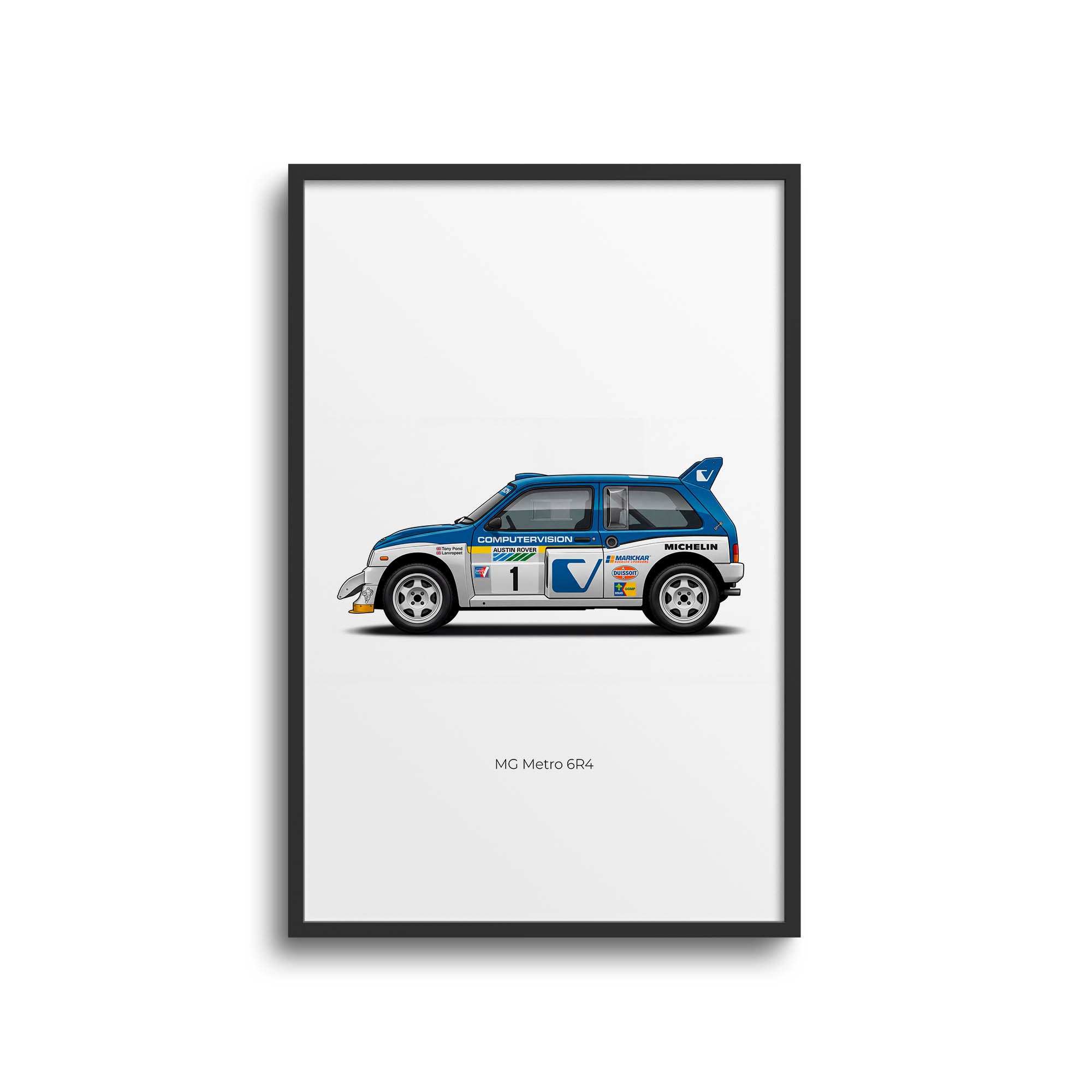 MG Metro 6R4 Poster – 1986 Rally Car Print With Tony Pond Computervision Livery