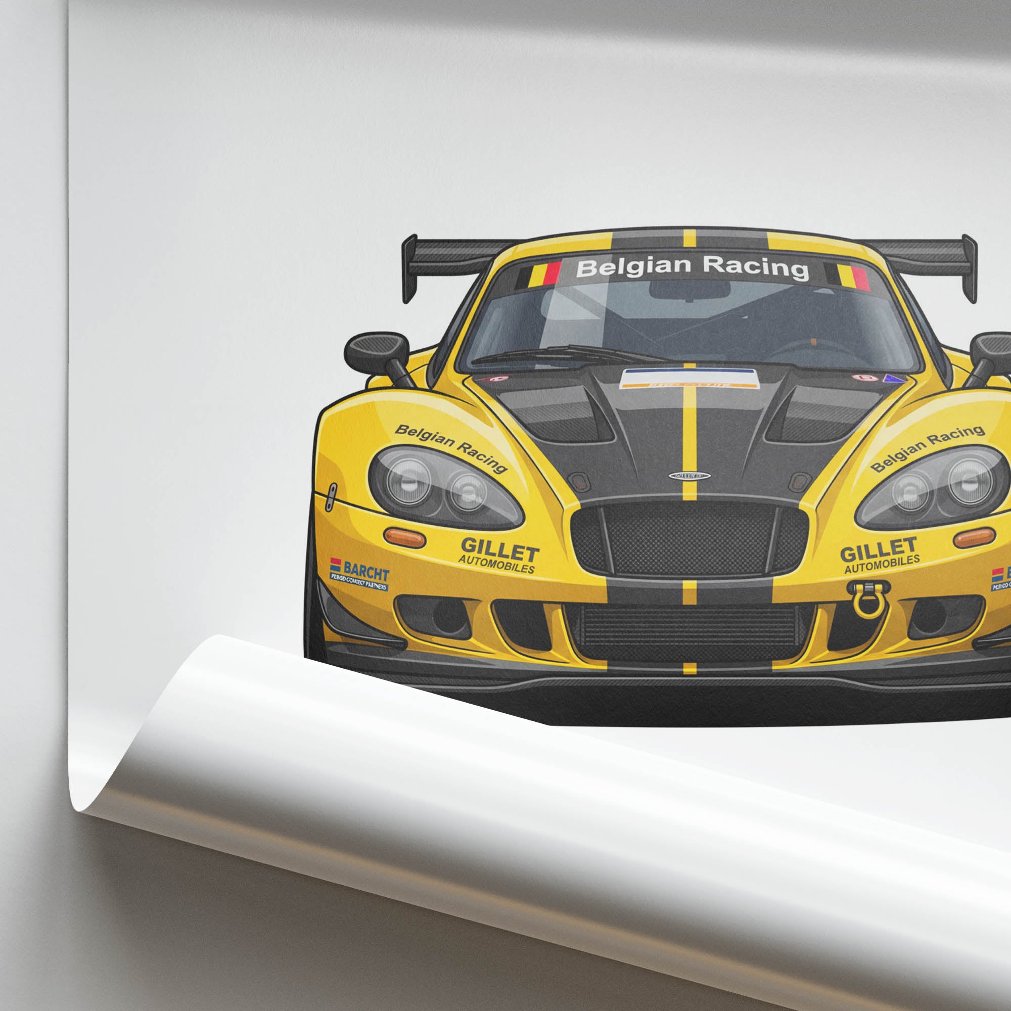 Gillet Vertigo Poster - 2000 Belgian Racing Car Yellow & Black Livery Print