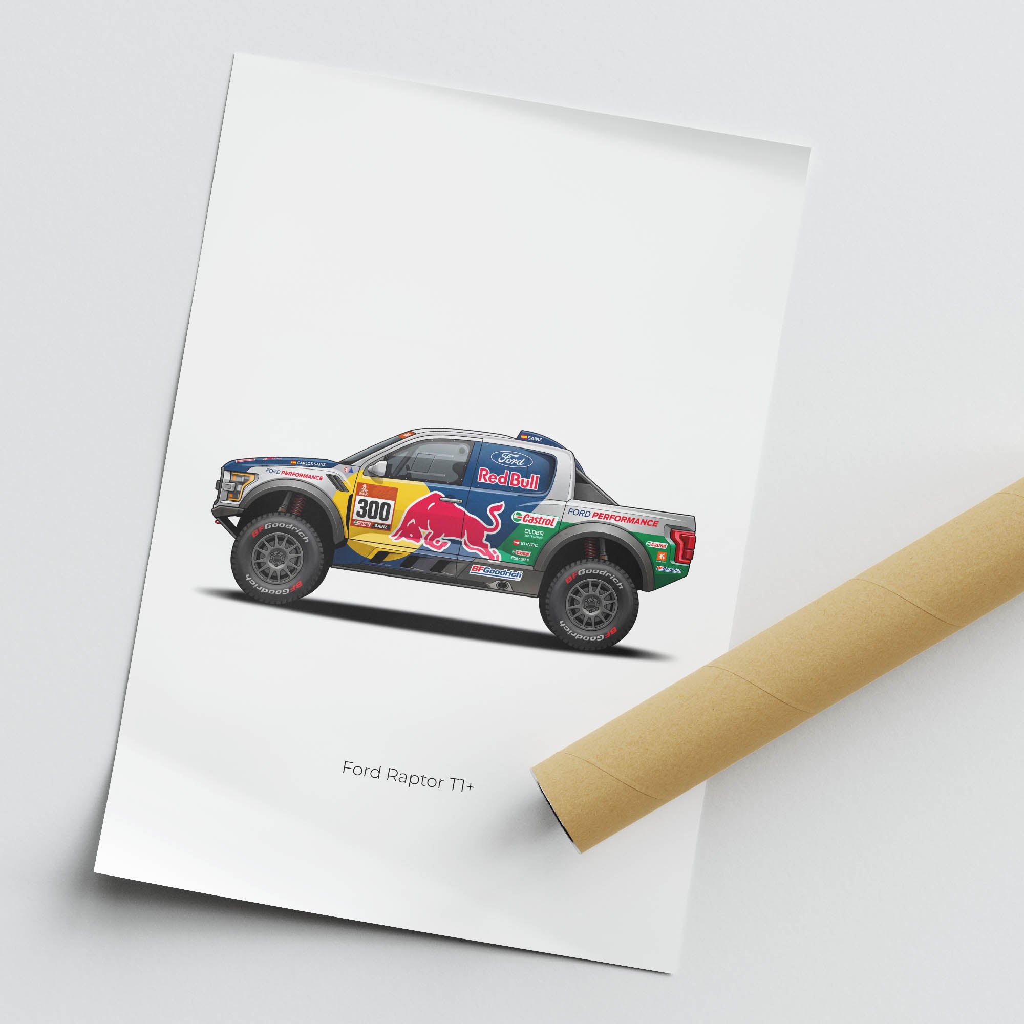 2025 Ford Raptor T1 Carlos Sainz Rally – Car Print (Side)