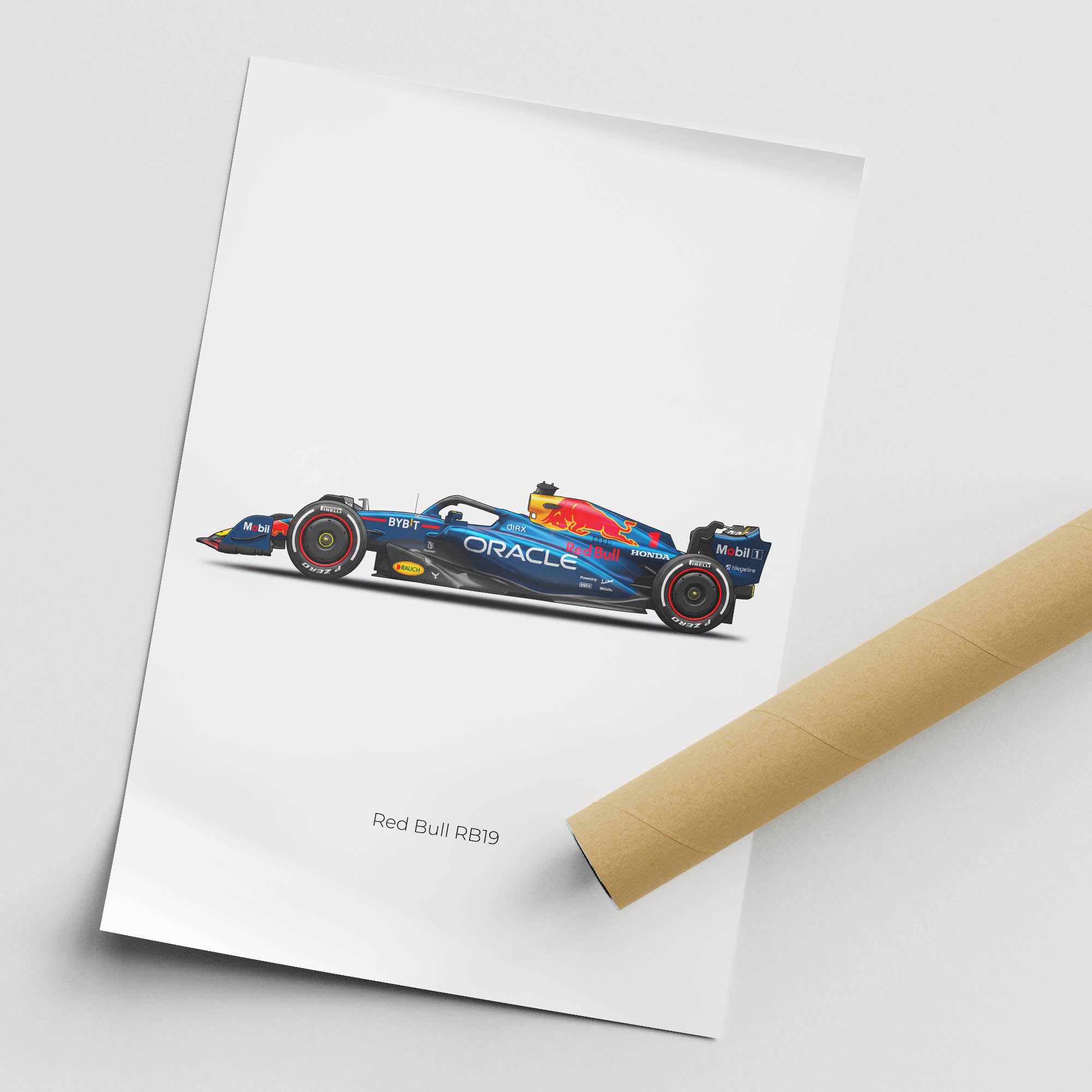 2023 Red Bull RB19 Max Verstappen Oracle Blue – Car Print