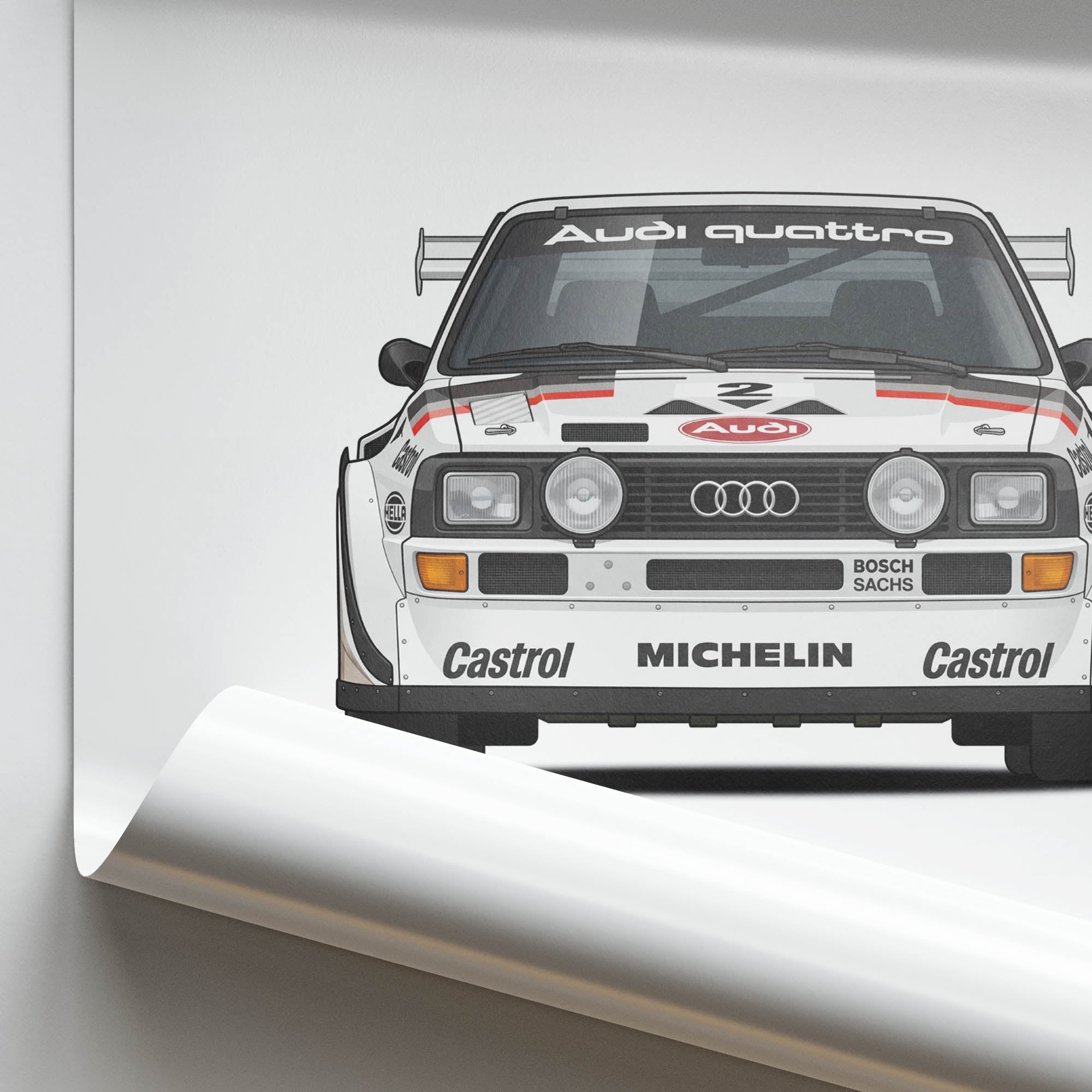 Audi Quattro Poster - 1981 Group 4 Rally Car With Black And White Livery