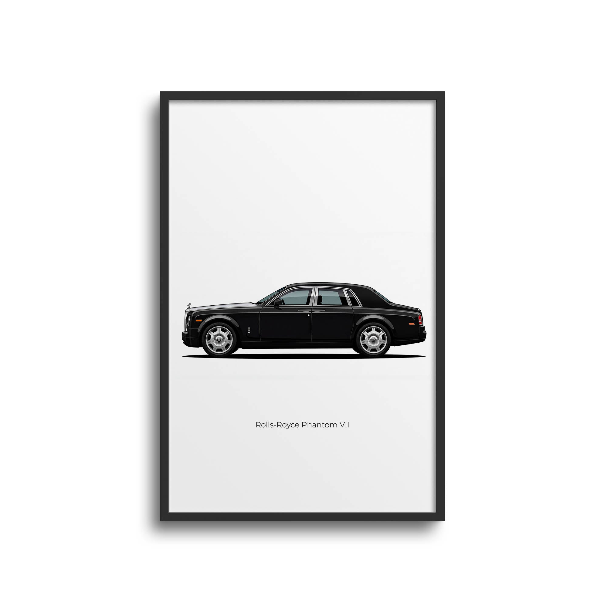 Rolls Royce Phantom Poster - Classic Car Poster With Silver Bonnet Design