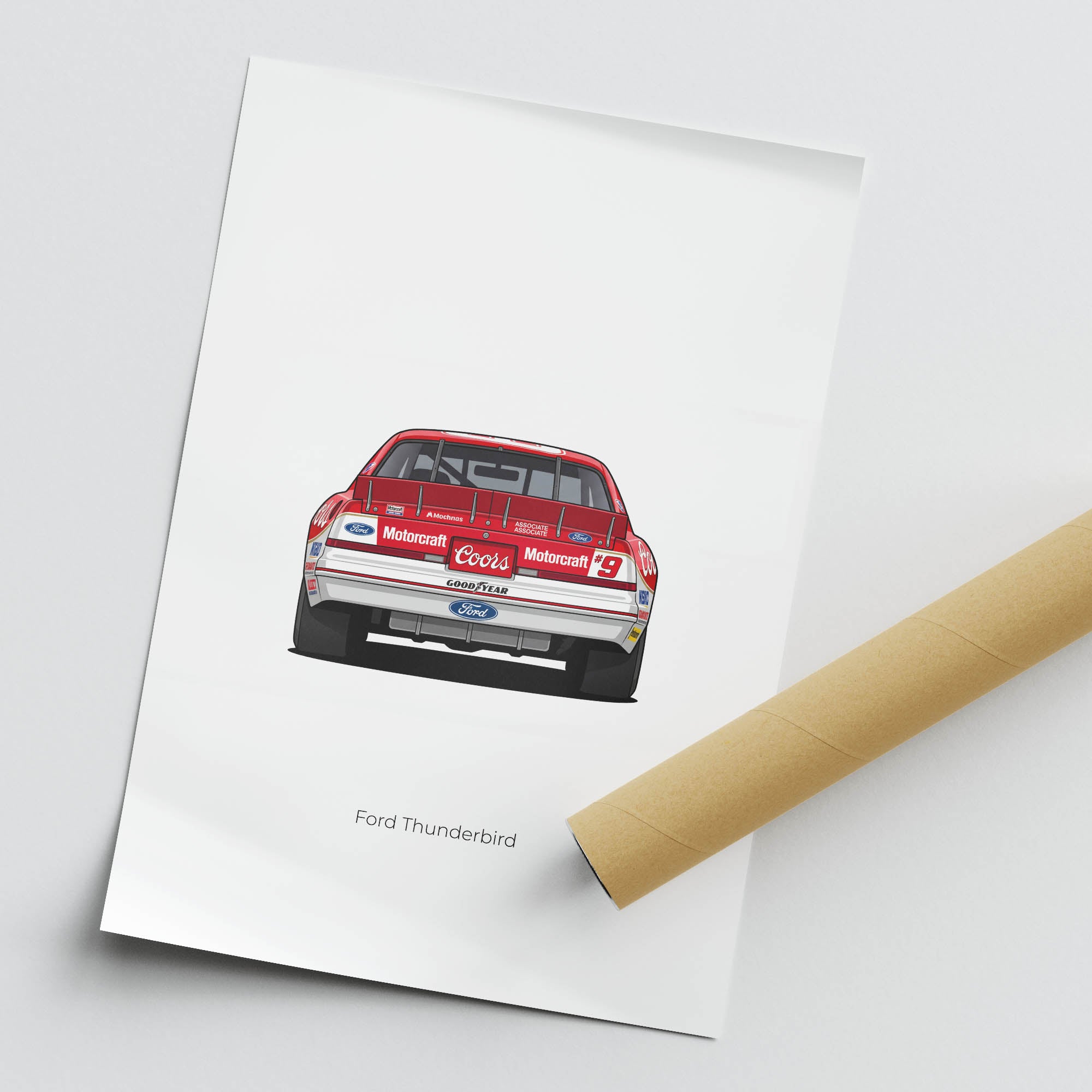 1987 Ford Thunderbird Bill Elliott Coors – Car Print