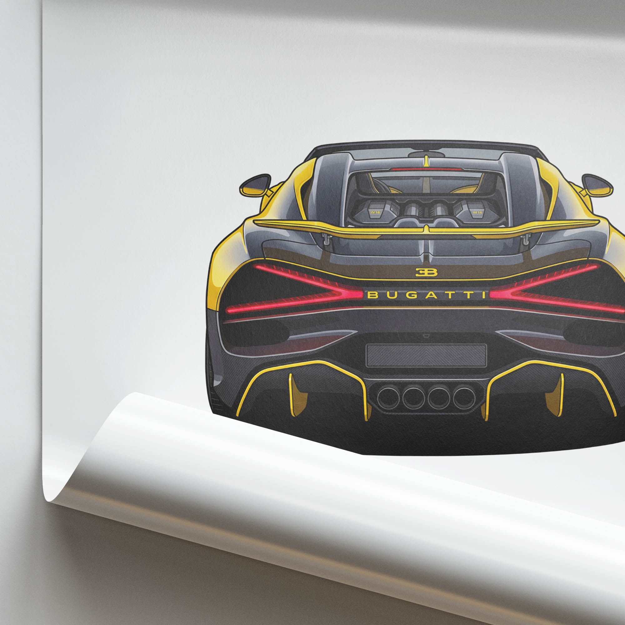 2024 Bugatti W16 Mistral – Car Print (Back)
