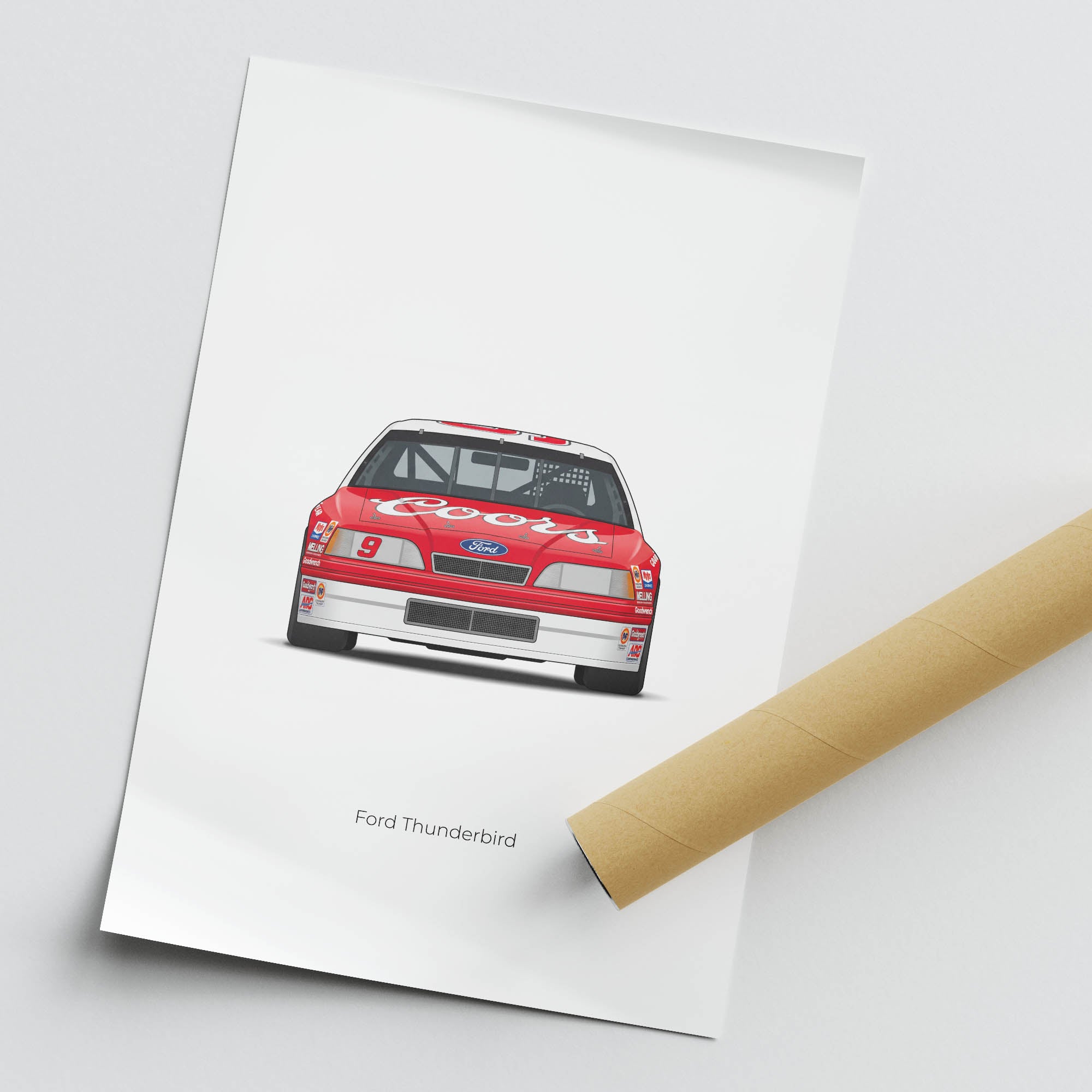1987 Ford Thunderbird Bill Elliott Coors – Car Print