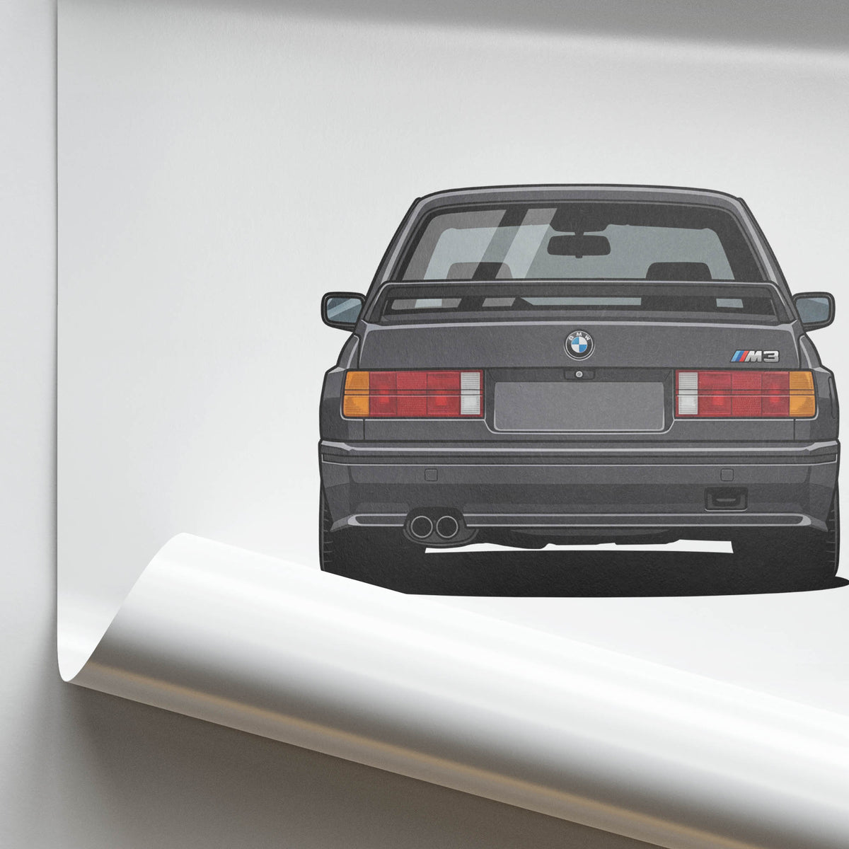 1987 BMW M3 E30 Diamond – Car Print (Back)