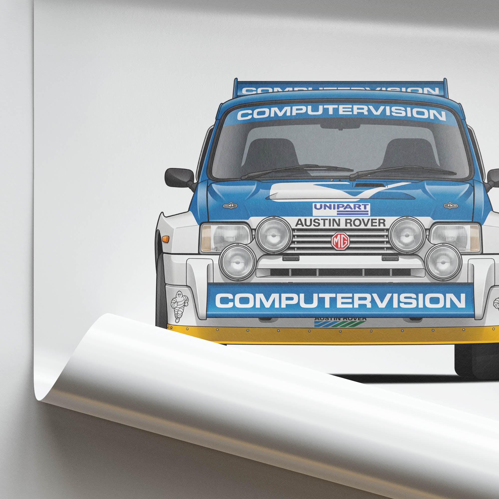 Mg Metro 6R4 Poster - 1986 Tony Pond Computervision Livery Rally Car Art Print