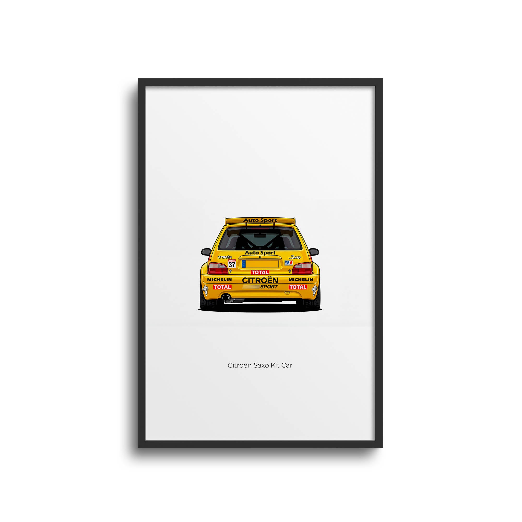 Citroen Saxo Kit Car – 1998 Yellow Livery Auto Sport Poster Print