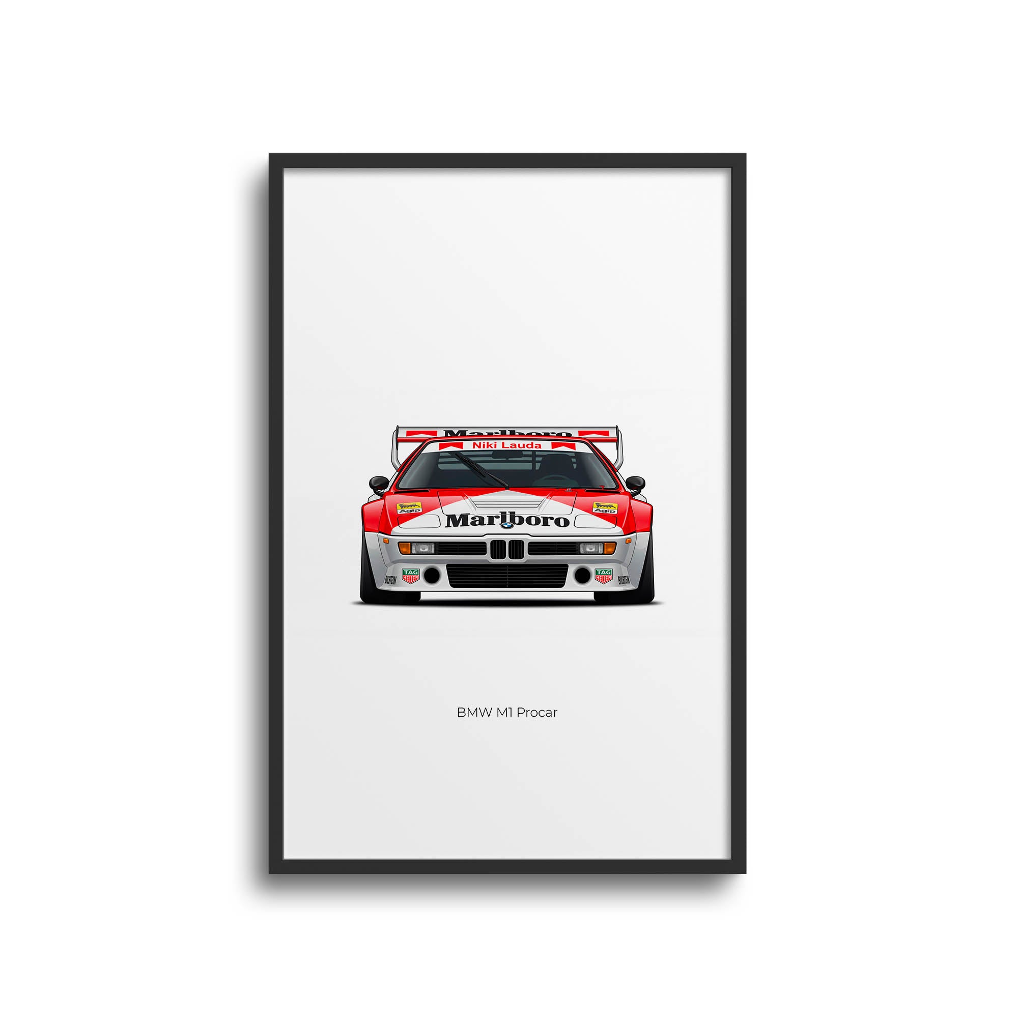 BMW M1 Procar Poster - 1979 Niki Lauda Marlboro Livery Vintage Racing Art Print