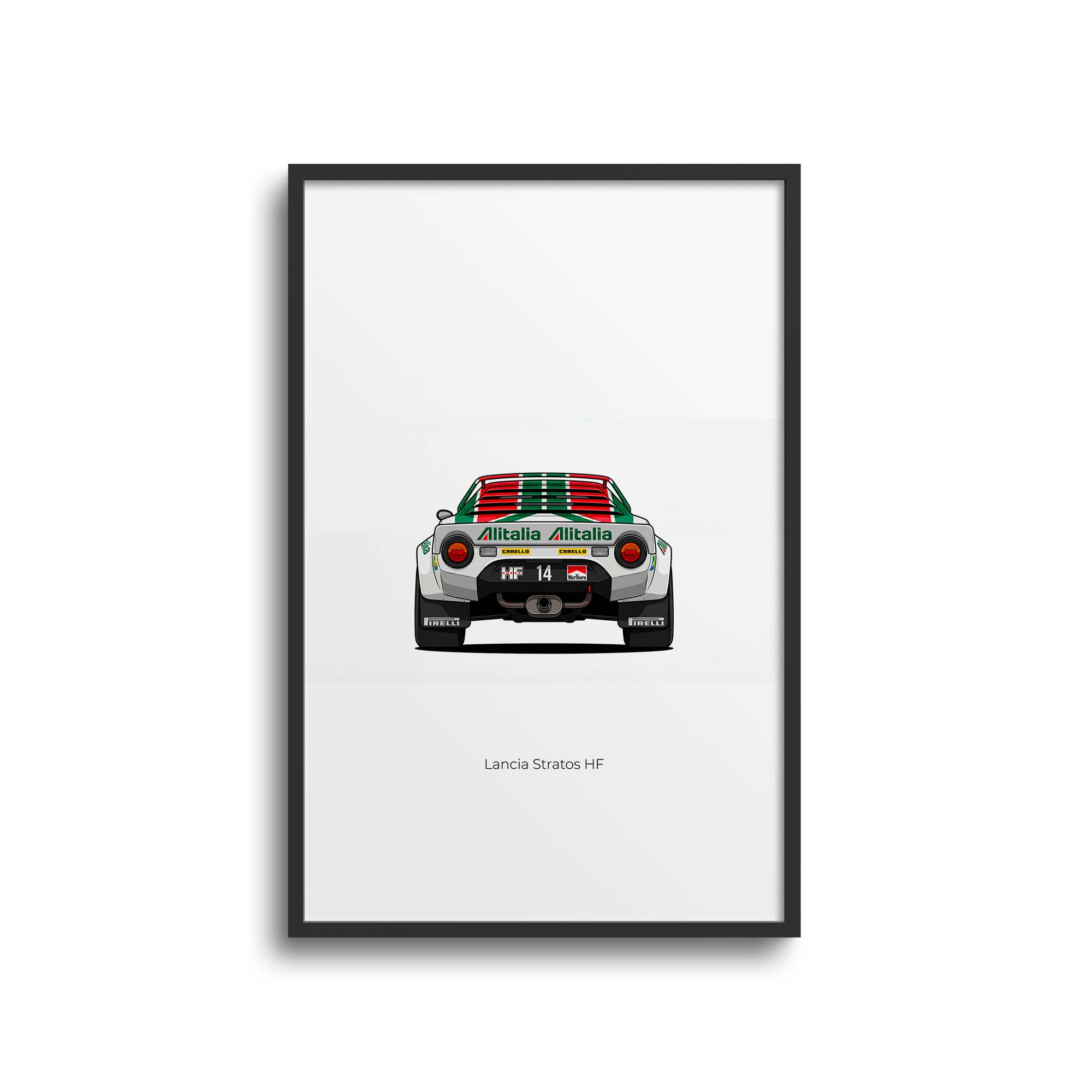 Lancia Stratos Poster – 1974 Sandro Munari Alitalia Livery Rally Print